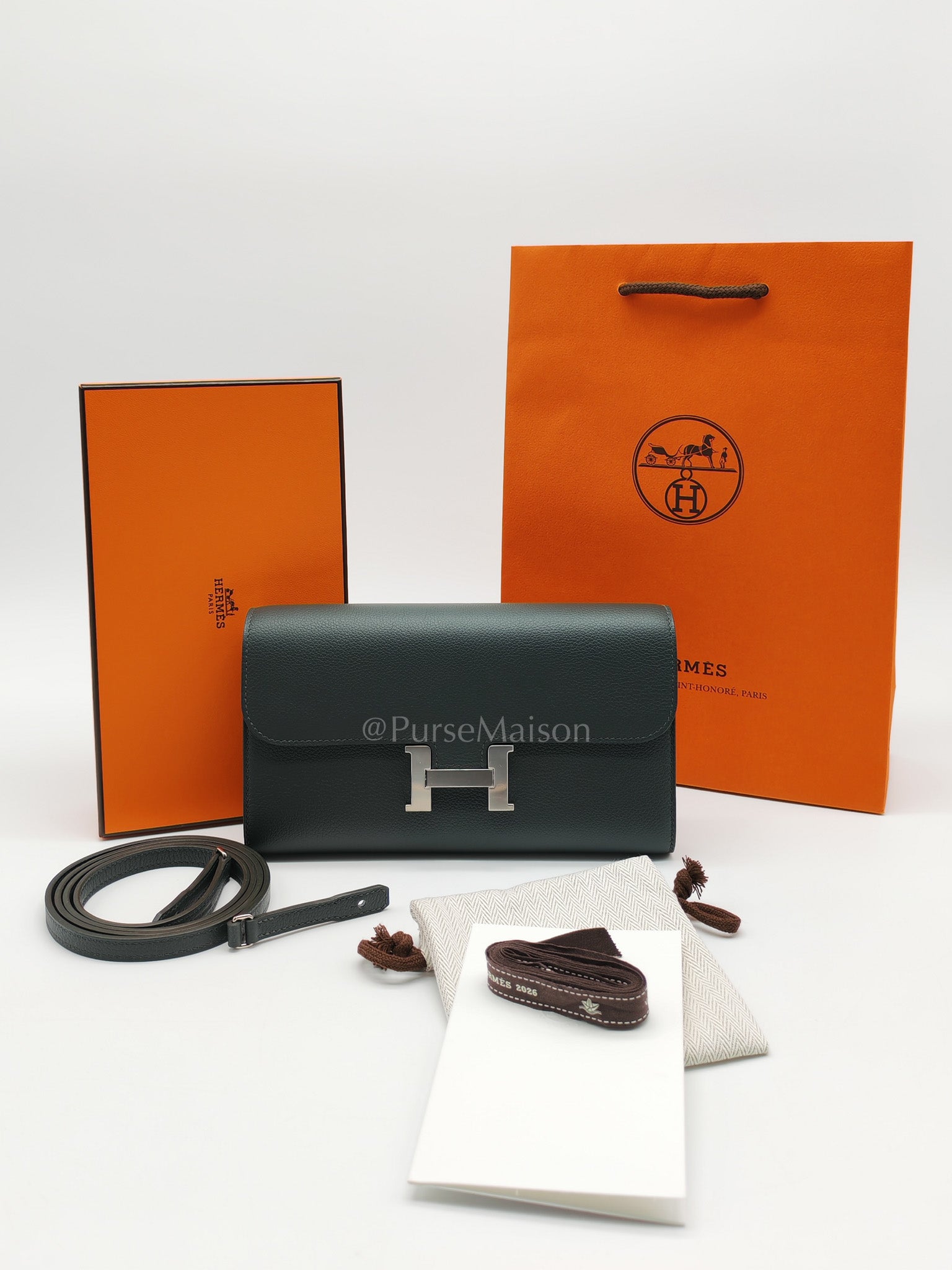 Constance To Go in Vert Mangrove Evercolor Leather Palladium Hadware Stamp K(2025)