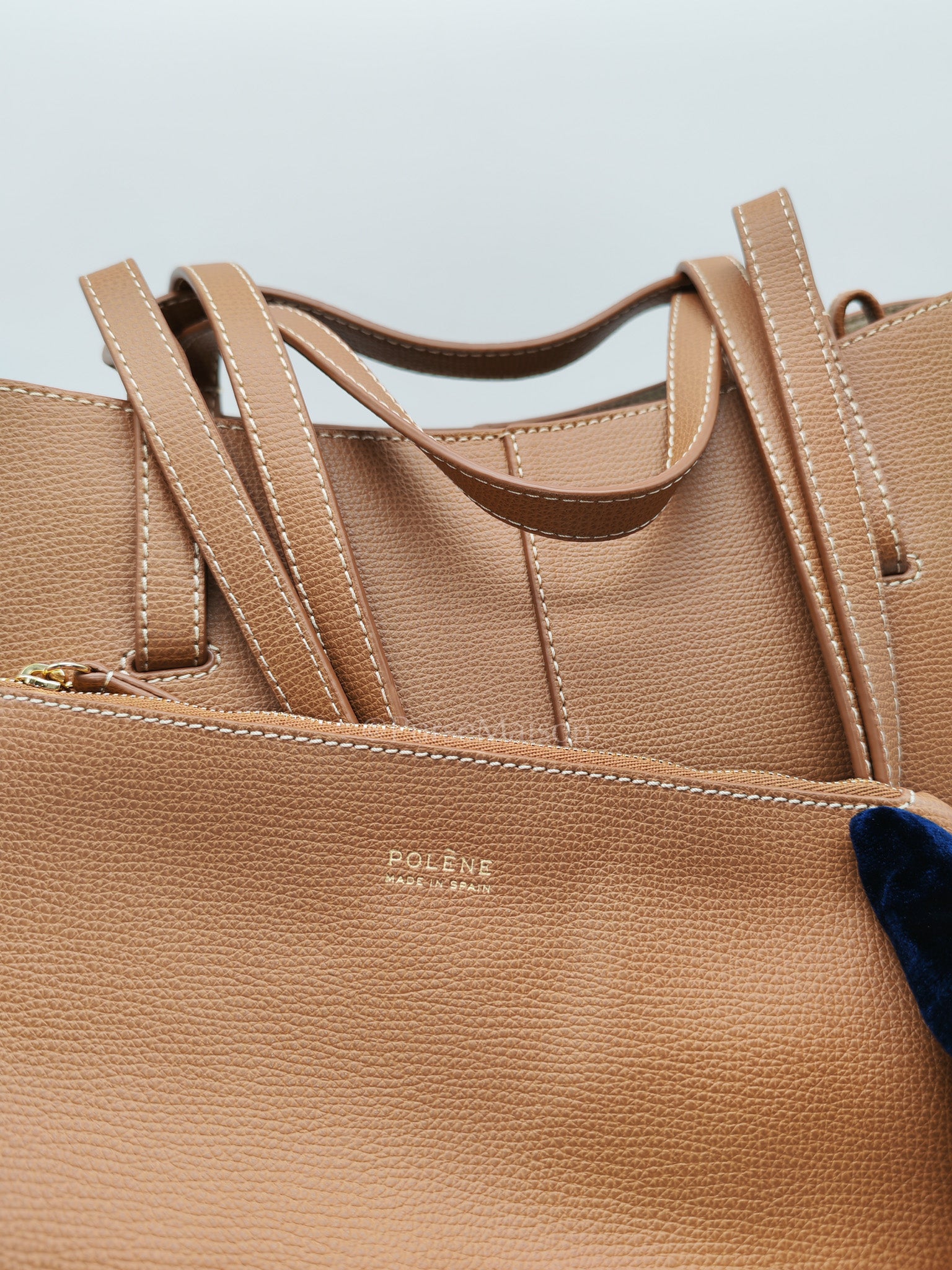Cyme Mini in Camel Graine Leather Tote Bag