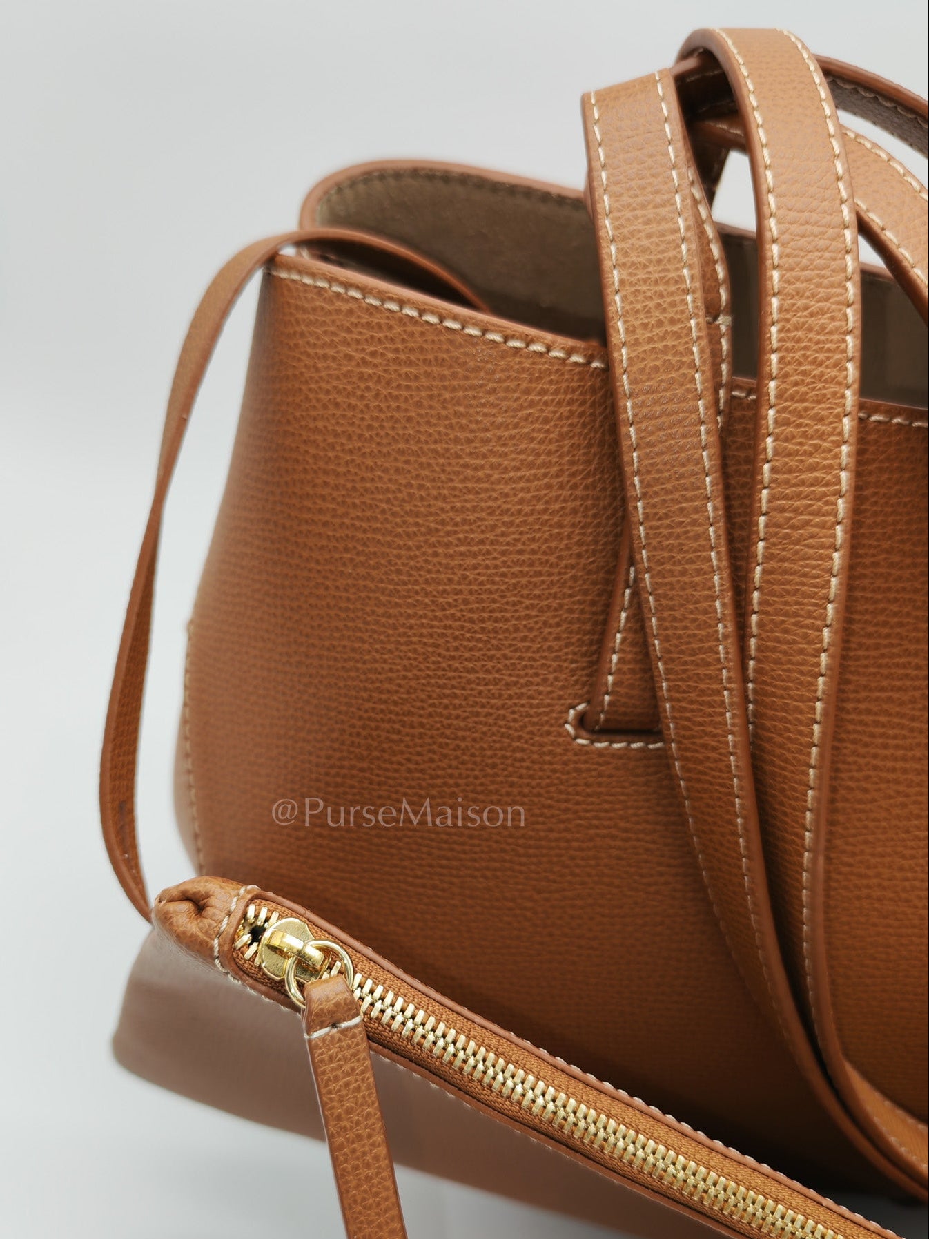 Cyme Mini in Camel Graine Leather Tote Bag