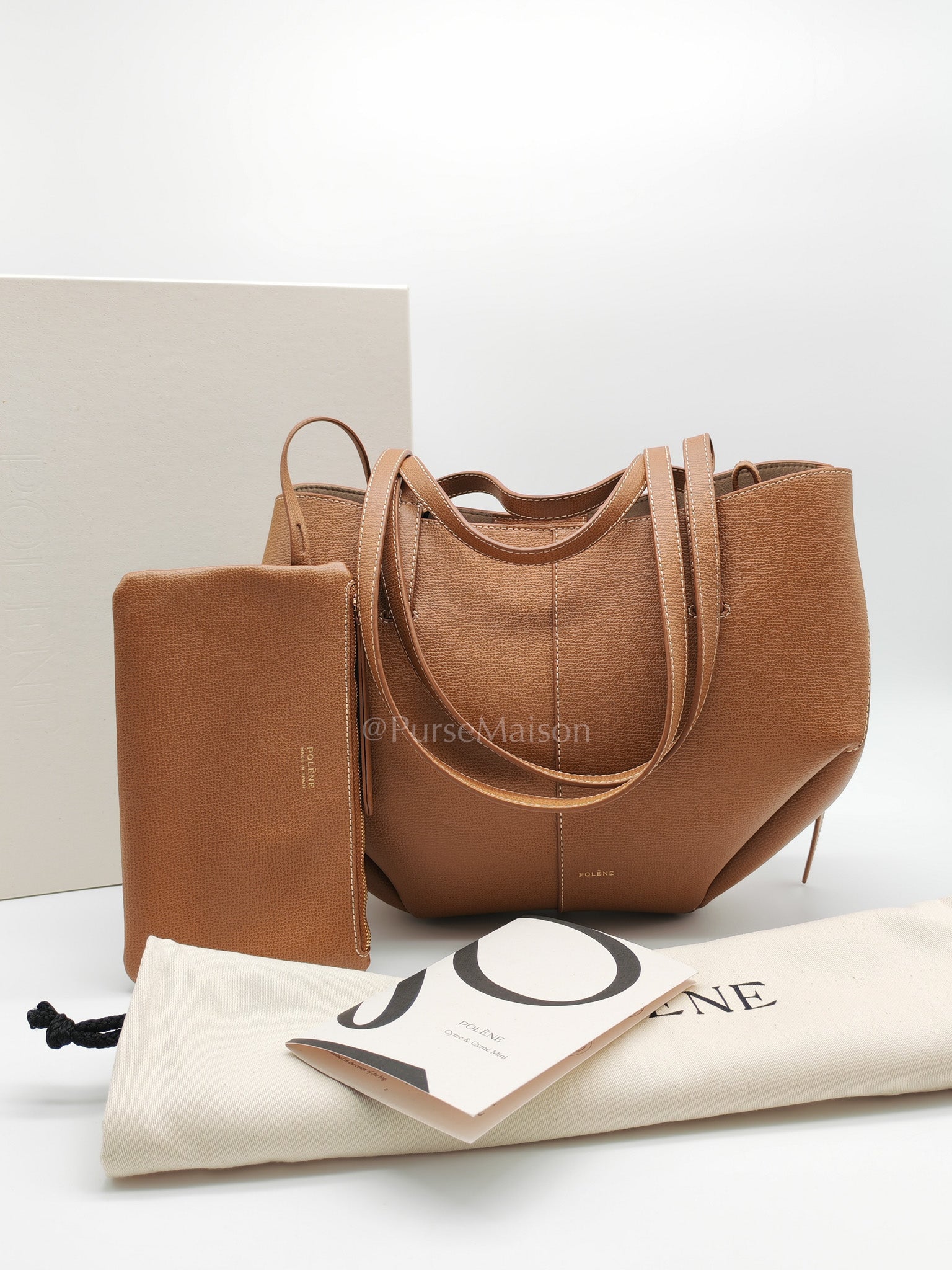Cyme Mini in Camel Graine Leather Tote Bag