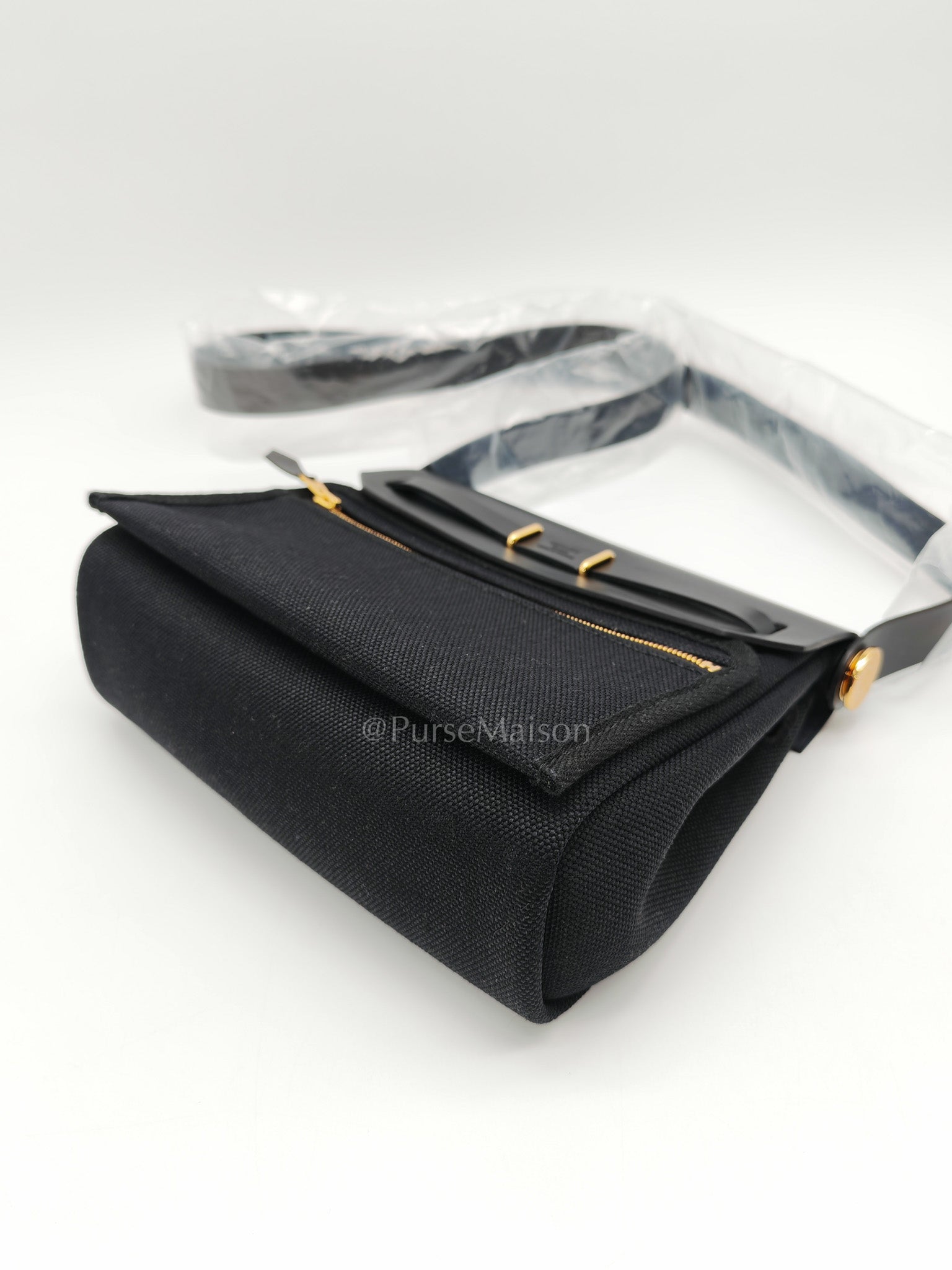 Mini Herbag Zip 20 Black Toile Miliotaire/Vache Hunter Canvas Crossbody Bag Stamp K (2025)