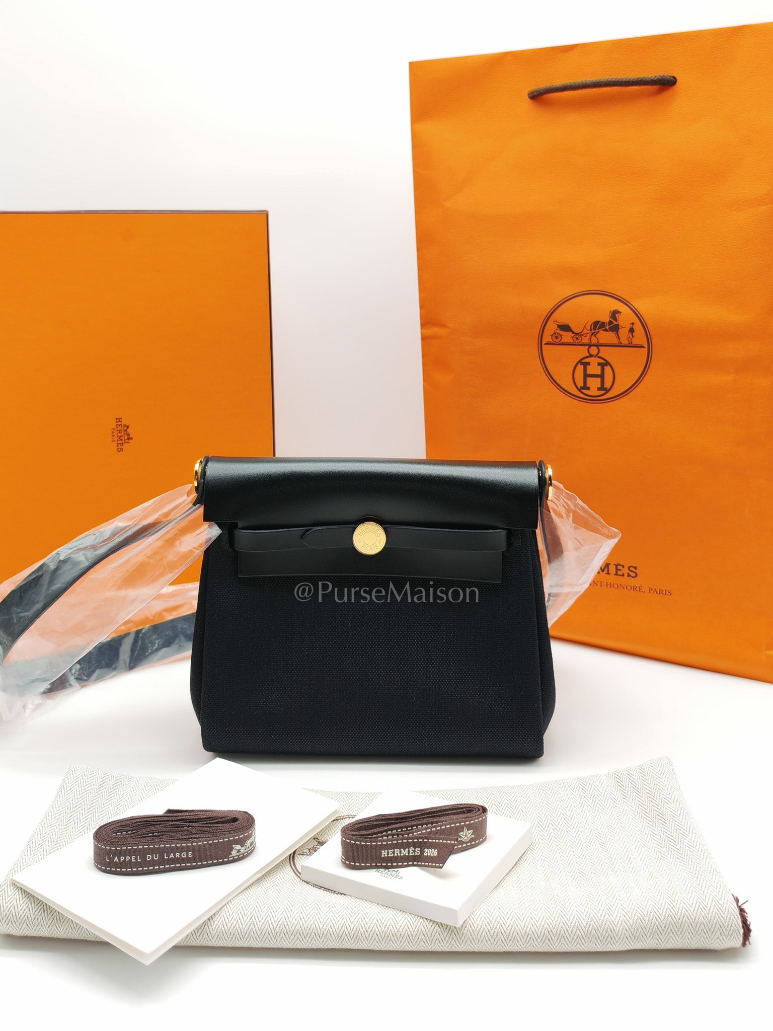 Mini Herbag Zip 20 Black Toile Miliotaire/Vache Hunter Canvas Crossbody Bag Stamp K (2025)