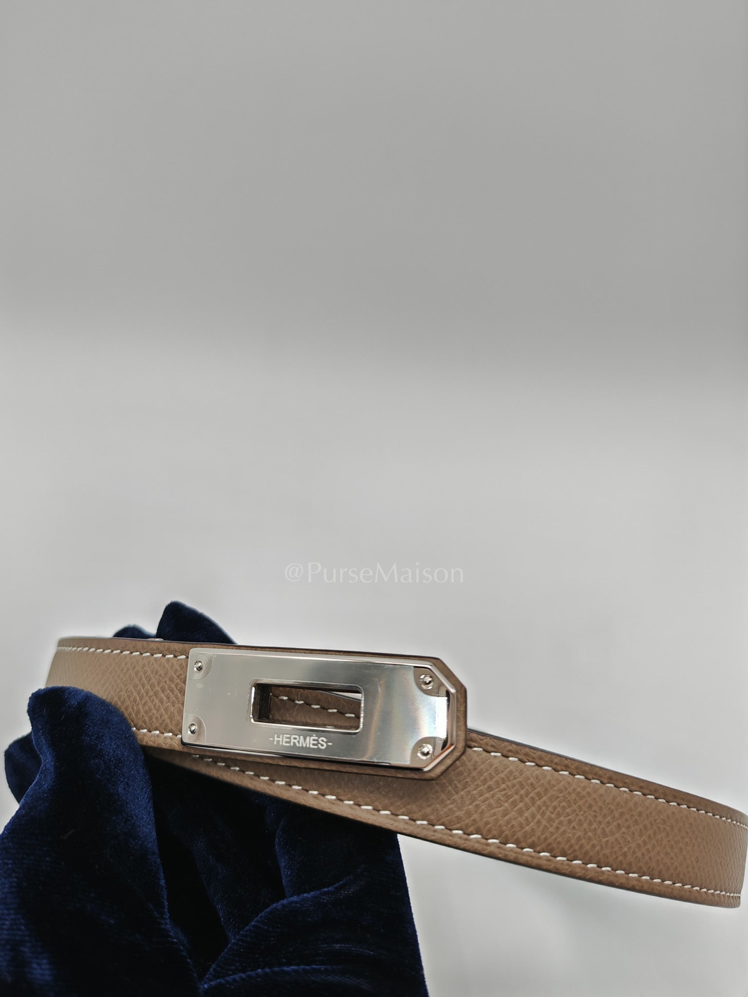 Kelly Belt in Etoupe Epsom Leather and Palladium Hardware Stamp G (2026)