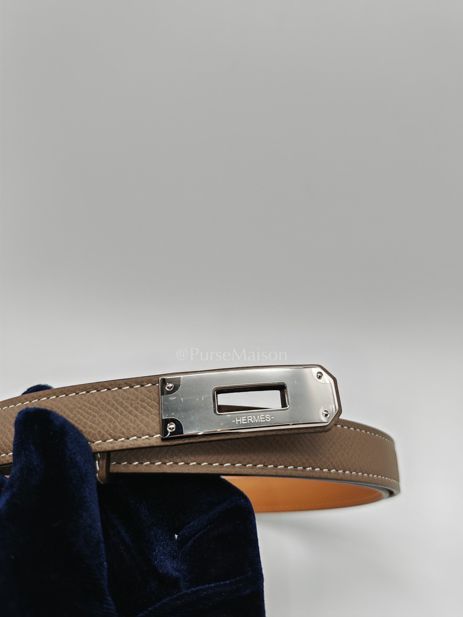 Kelly Belt in Etoupe Epsom Leather and Palladium Hardware Stamp G (2026)