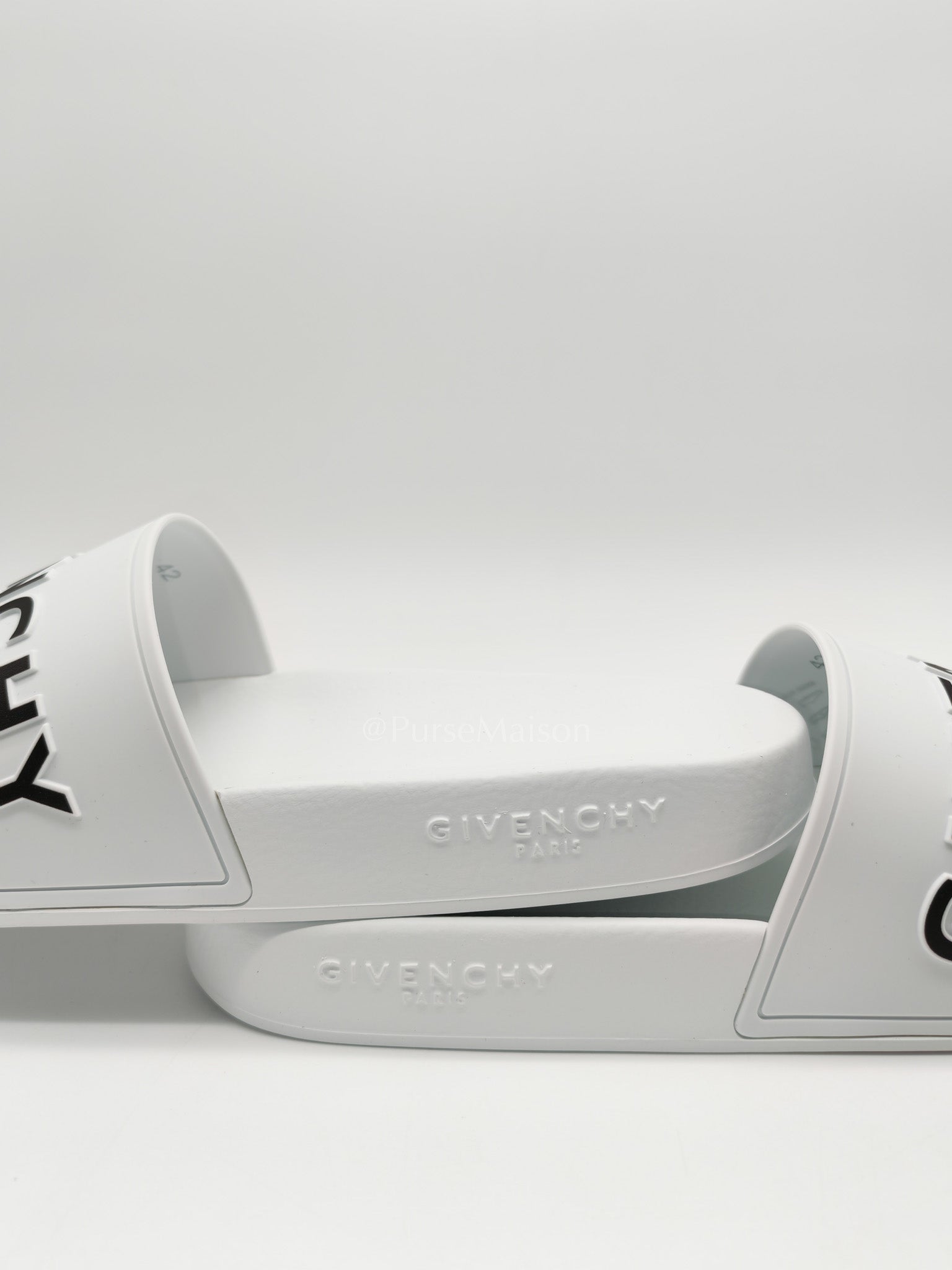 White Rubber Givenchy Pool Slides Size 42 EU (28.5 cm)