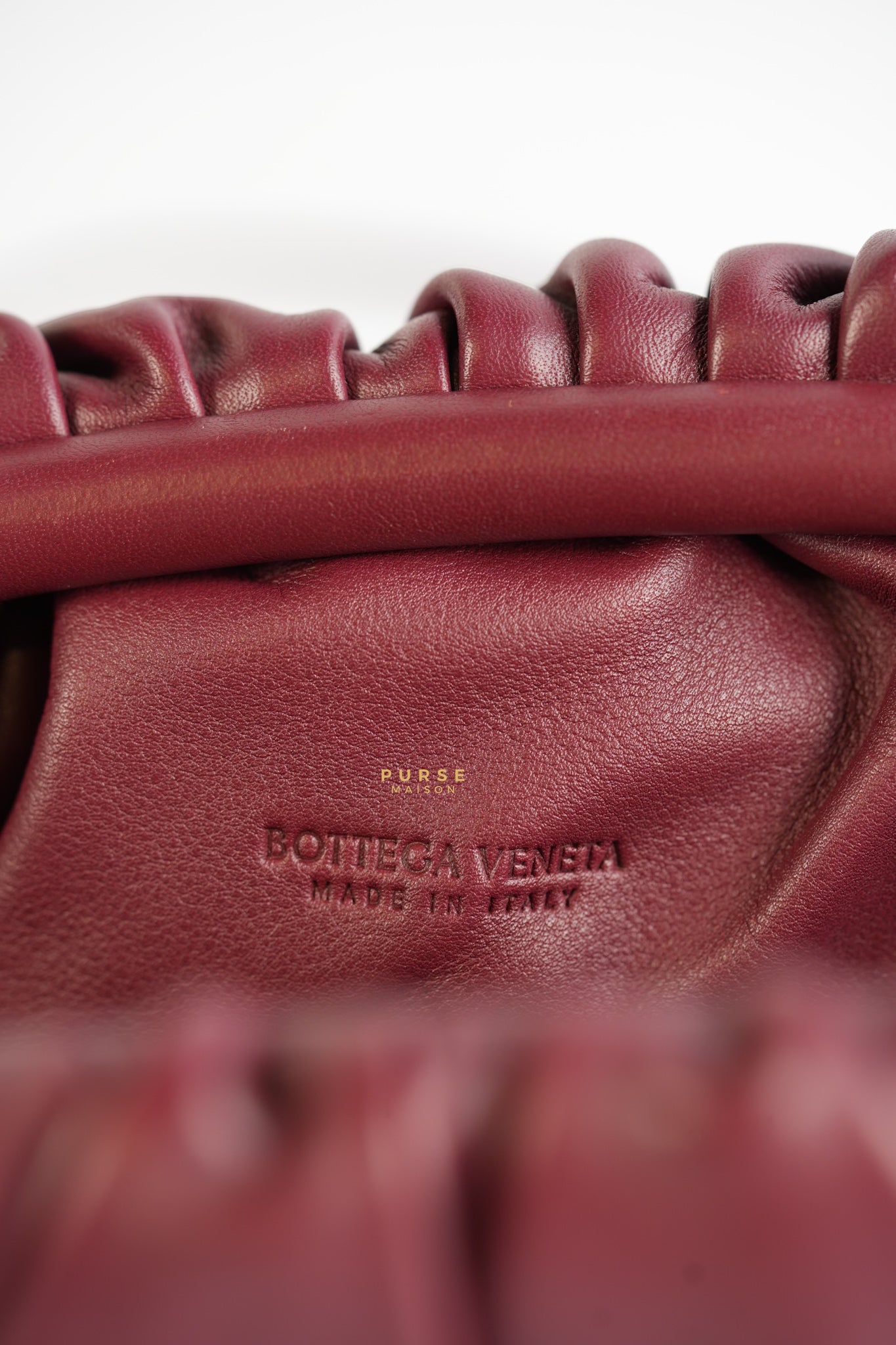 Pouch Leather Bag in Dark Red | Purse Maison Luxury Bags Shop