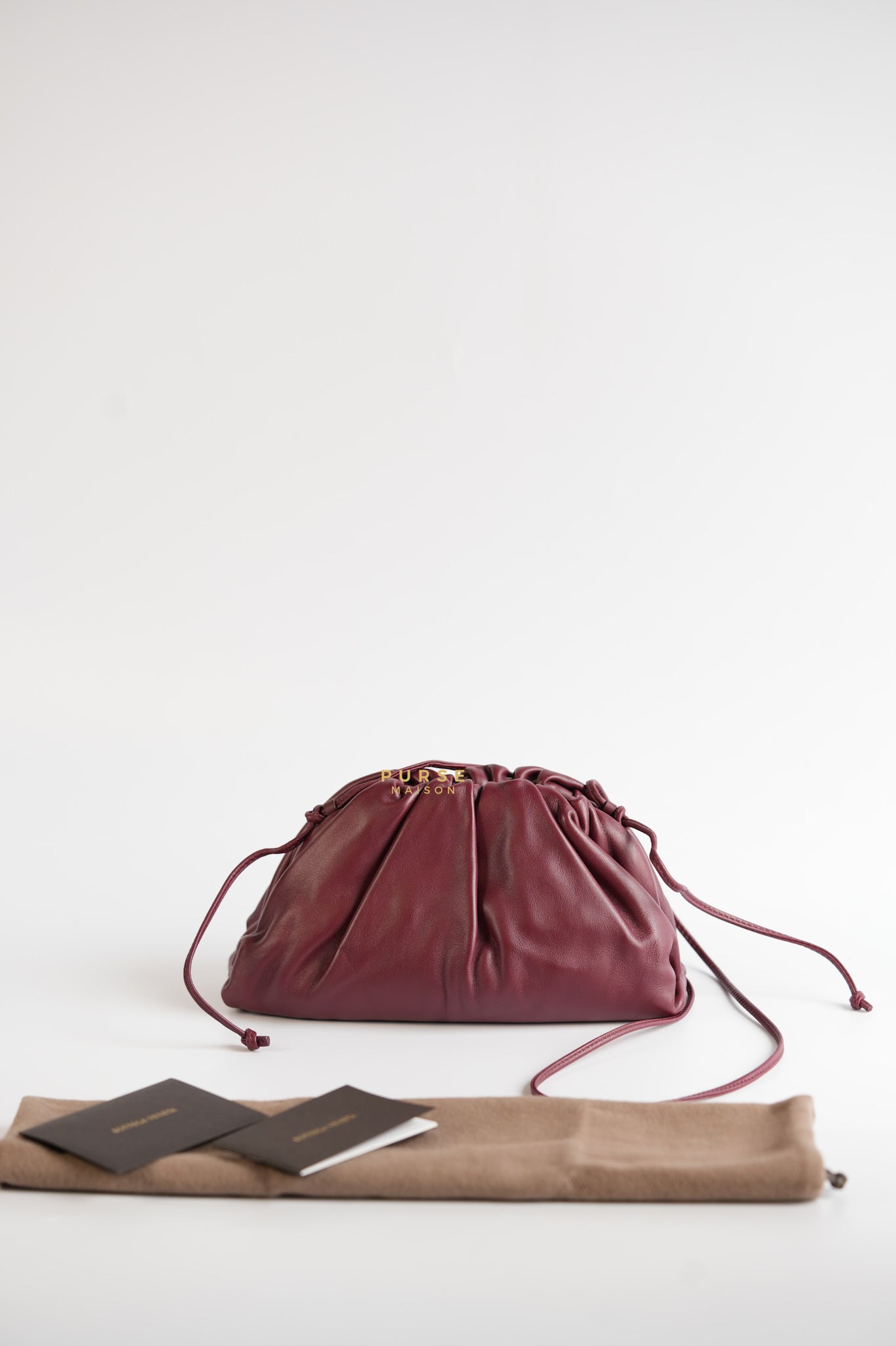 Pouch Leather Bag in Dark Red | Purse Maison Luxury Bags Shop