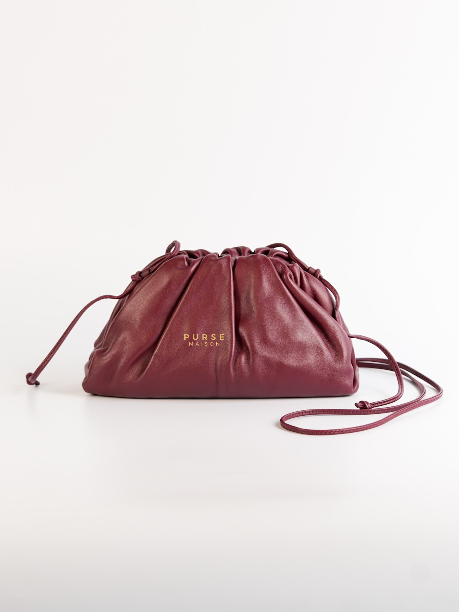Pouch Leather Bag in Dark Red | Purse Maison Luxury Bags Shop