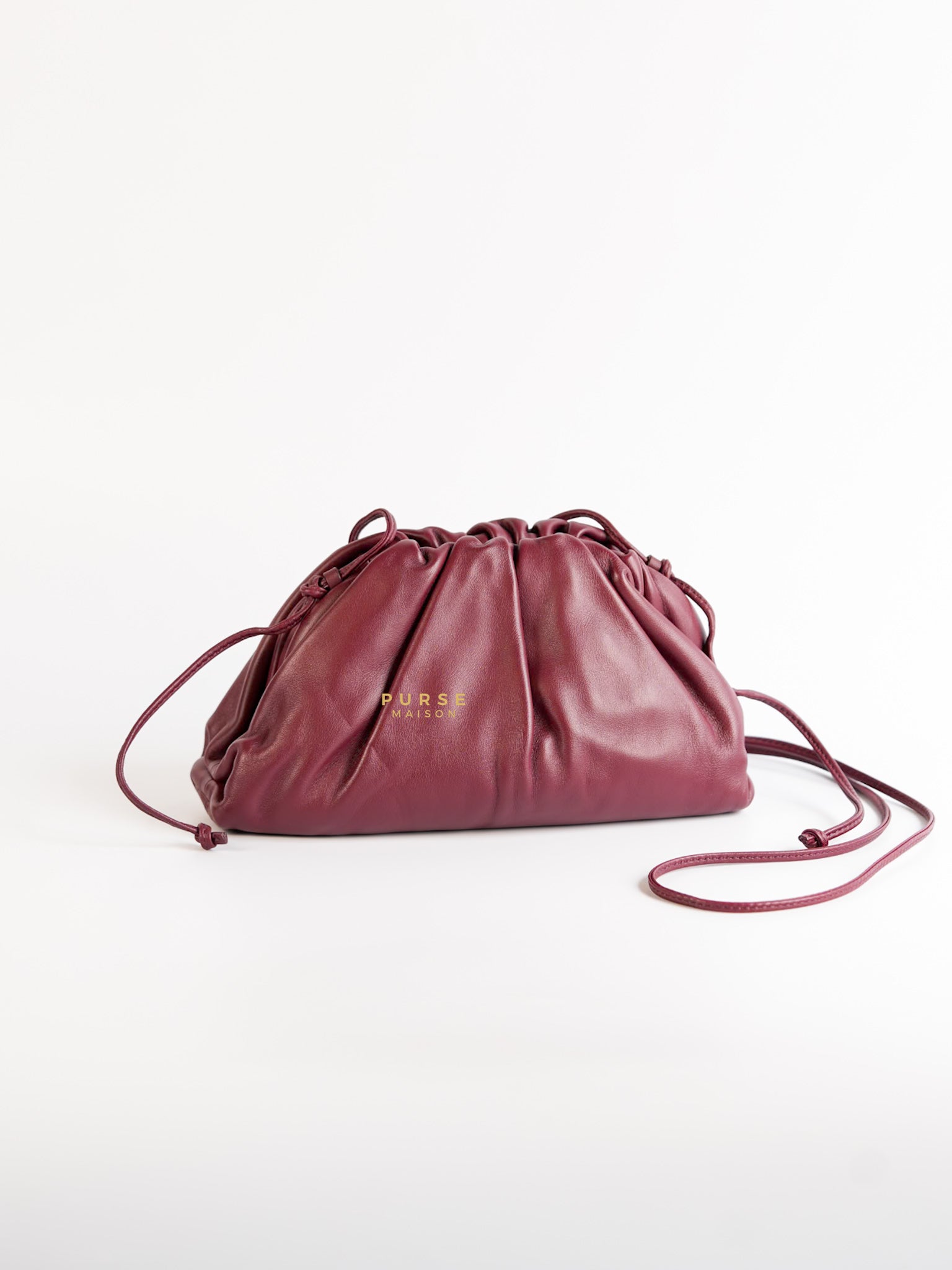 Pouch Leather Bag in Dark Red | Purse Maison Luxury Bags Shop