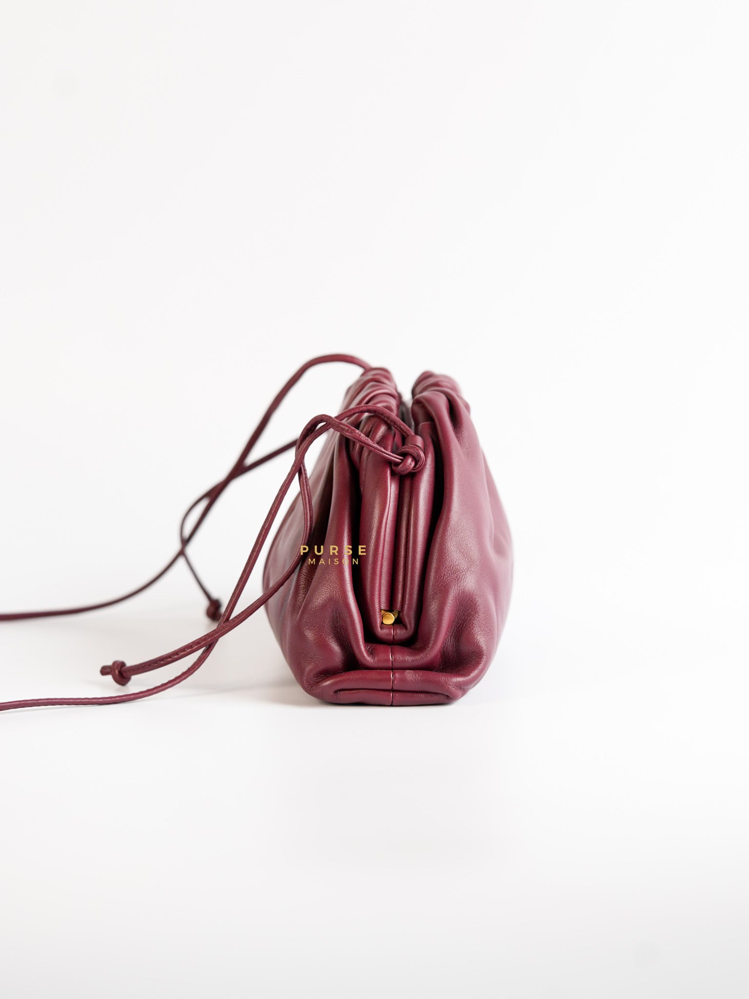 Pouch Leather Bag in Dark Red | Purse Maison Luxury Bags Shop