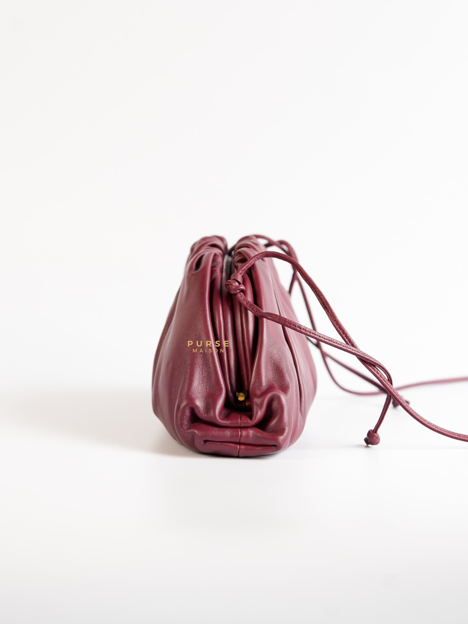 Pouch Leather Bag in Dark Red | Purse Maison Luxury Bags Shop
