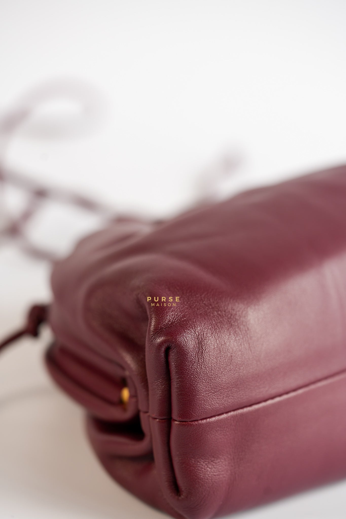 Pouch Leather Bag in Dark Red | Purse Maison Luxury Bags Shop