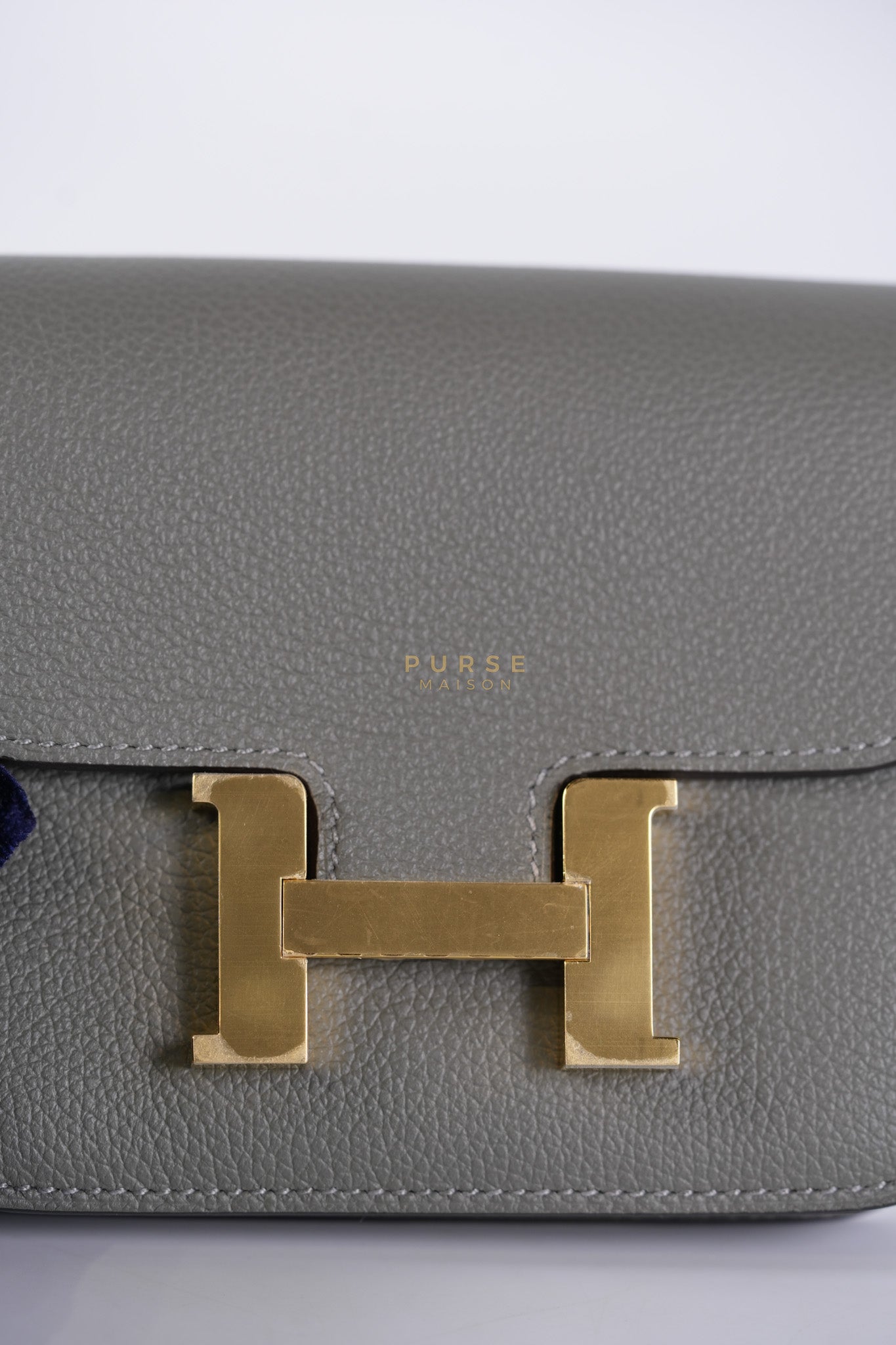 Constance Slim Wallet in Gris Meyer Evercolor Gold Hardware Stamp W(2024)