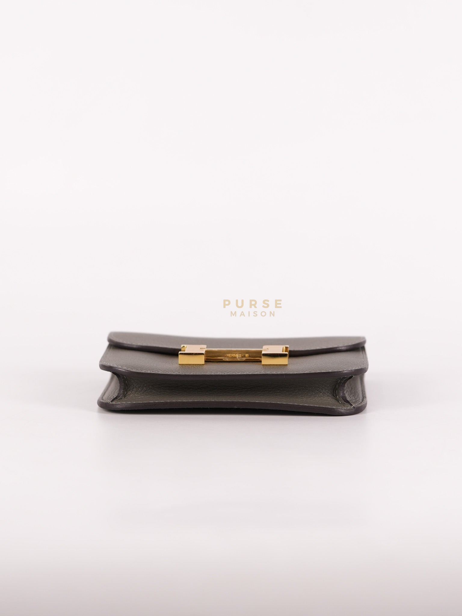 Constance Slim Wallet in Gris Meyer Evercolor Gold Hardware Stamp W(2024)