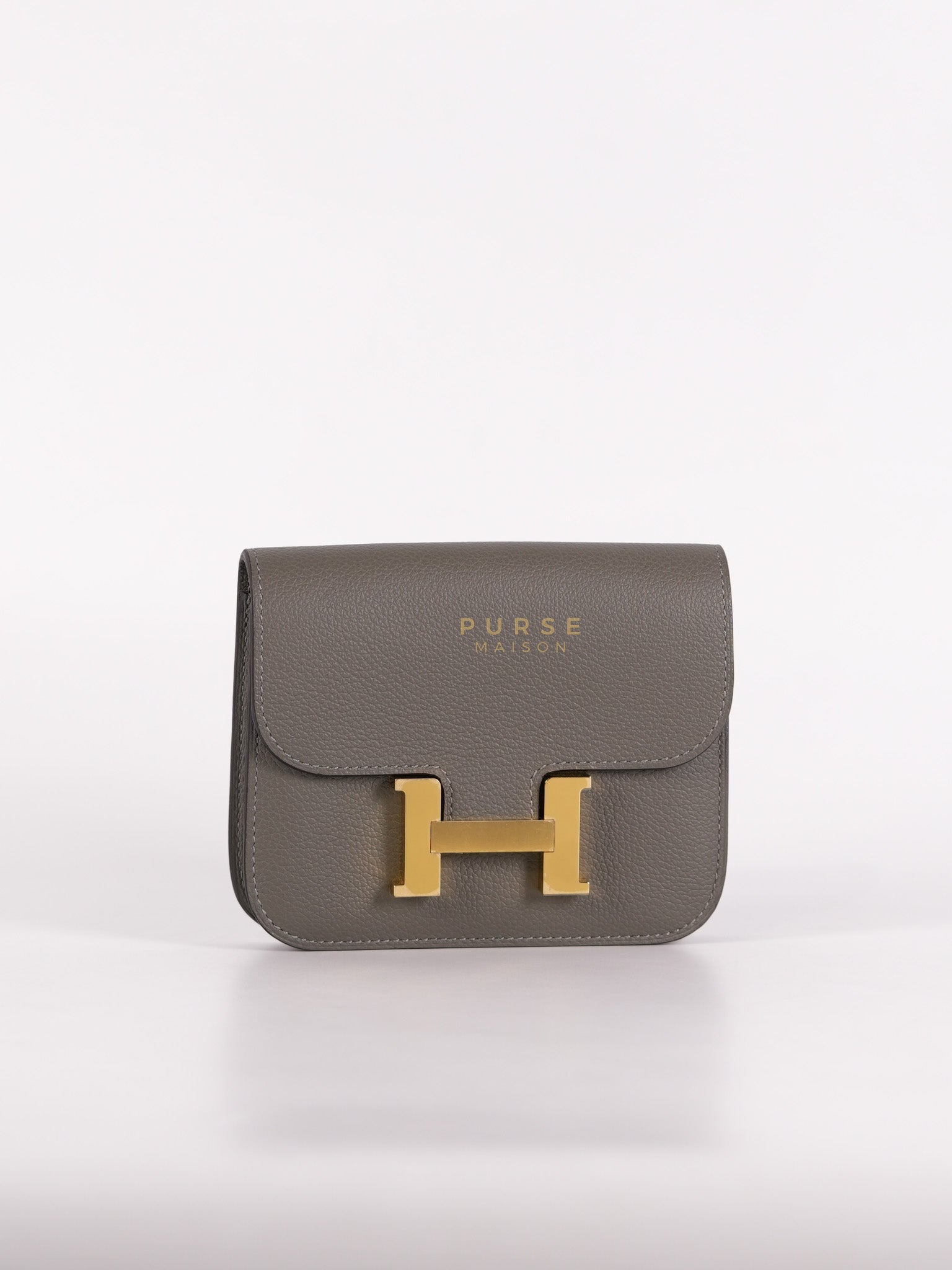 Constance Slim Wallet in Gris Meyer Evercolor Gold Hardware Stamp W(2024)