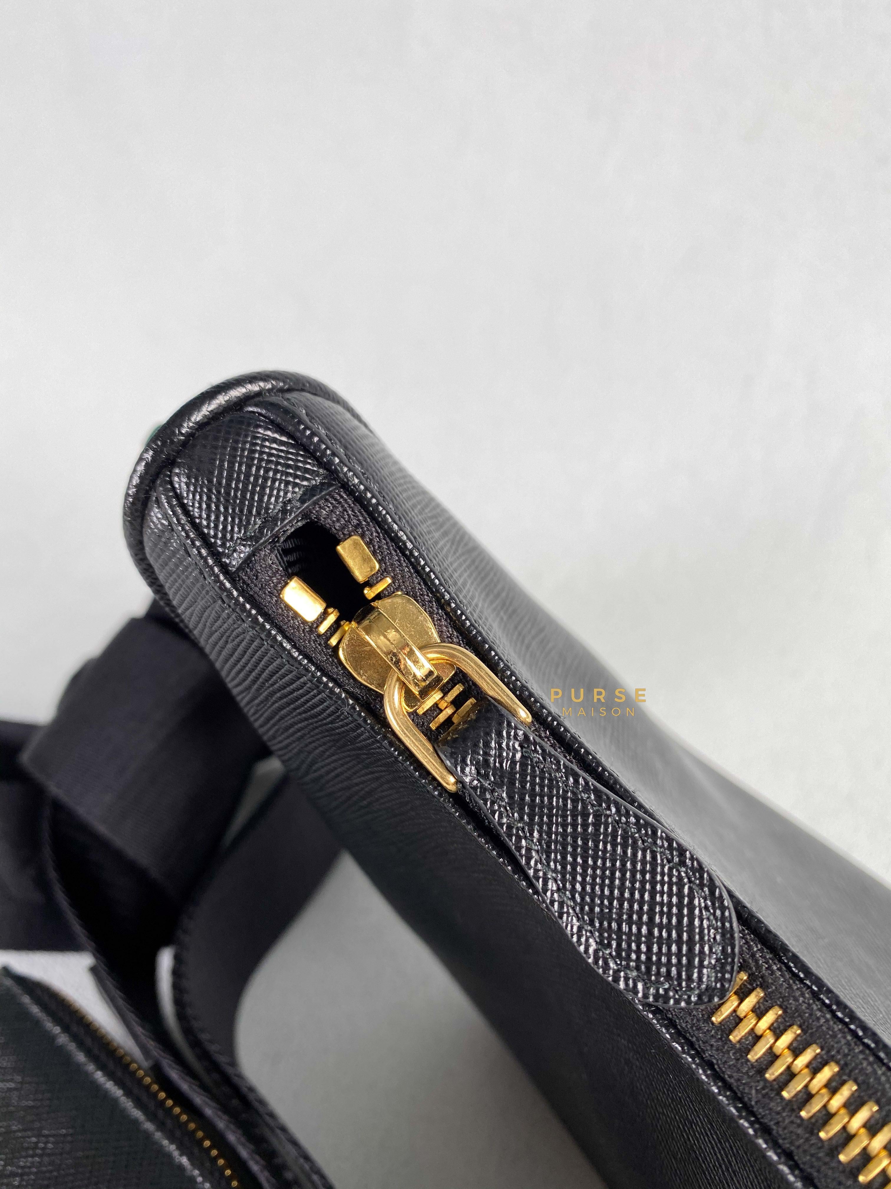Prada Bandoliera Saffiano Lux Re-edition 2005 Black Shoulder Bag | Purse Maison Luxury Bags Shop