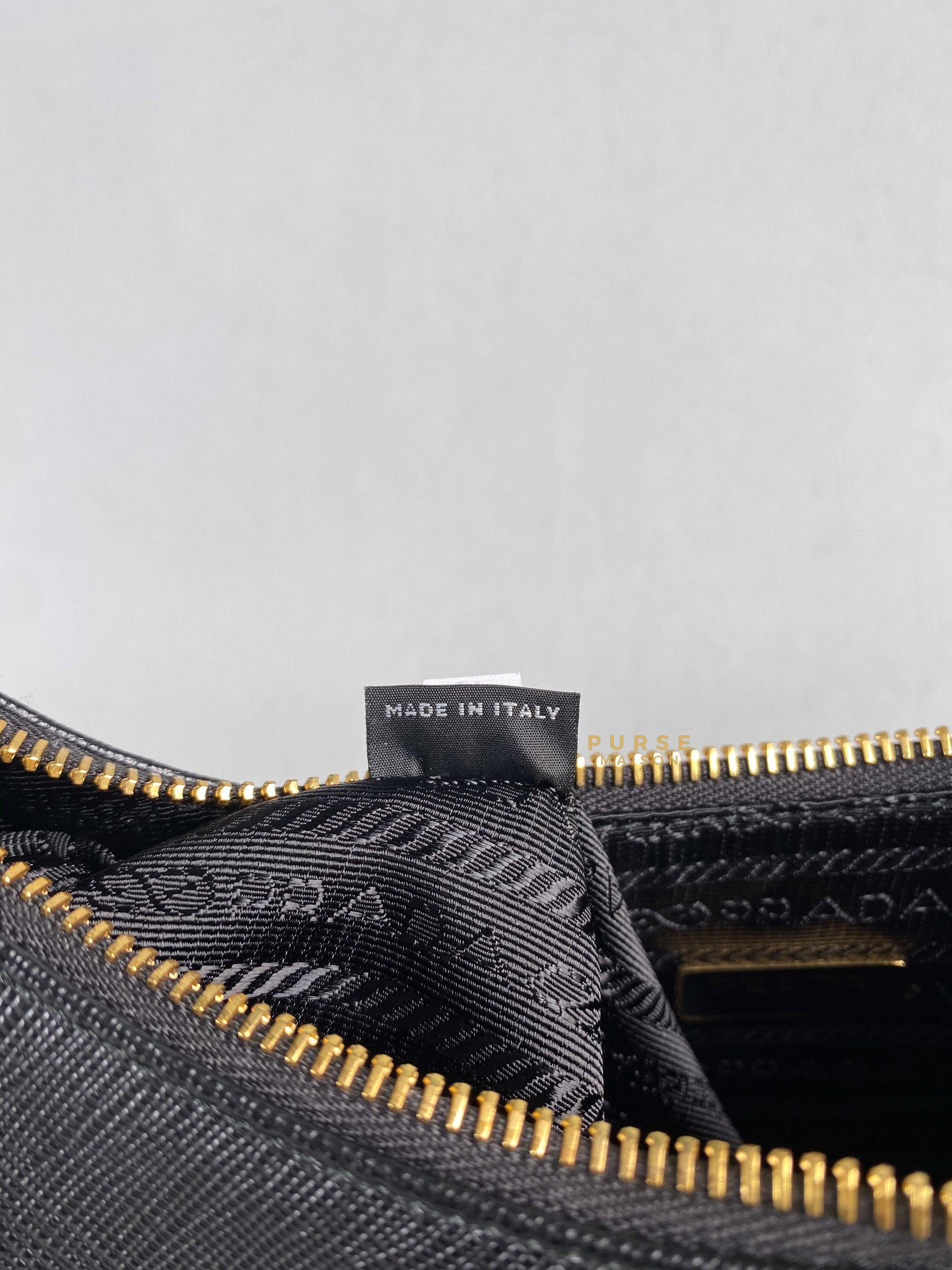 Prada Bandoliera Saffiano Lux Re-edition 2005 Black Shoulder Bag | Purse Maison Luxury Bags Shop