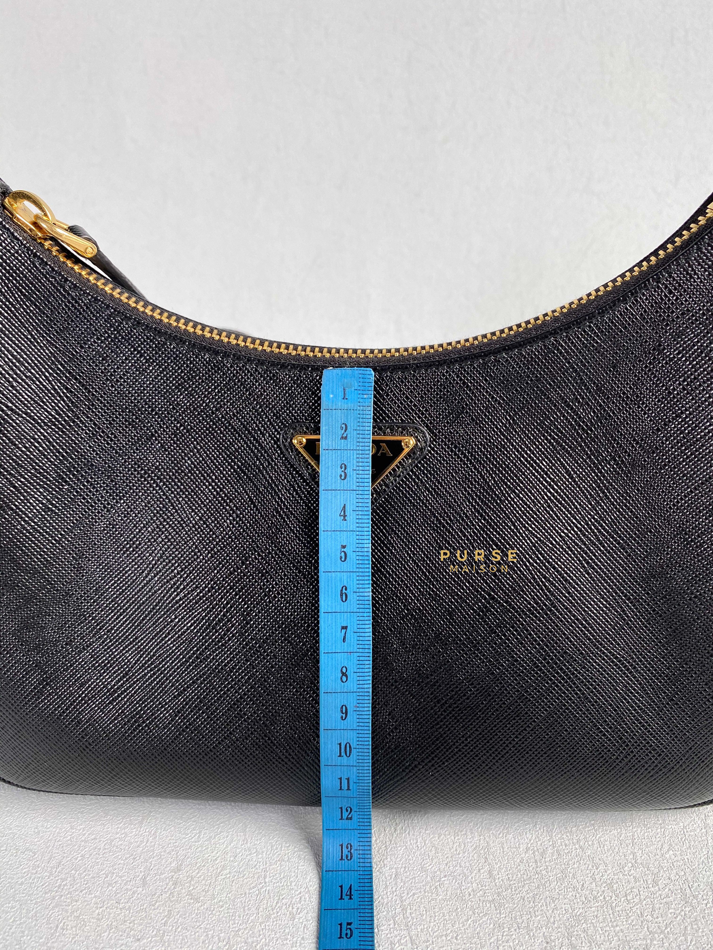 Prada Bandoliera Saffiano Lux Re-edition 2005 Black Shoulder Bag | Purse Maison Luxury Bags Shop