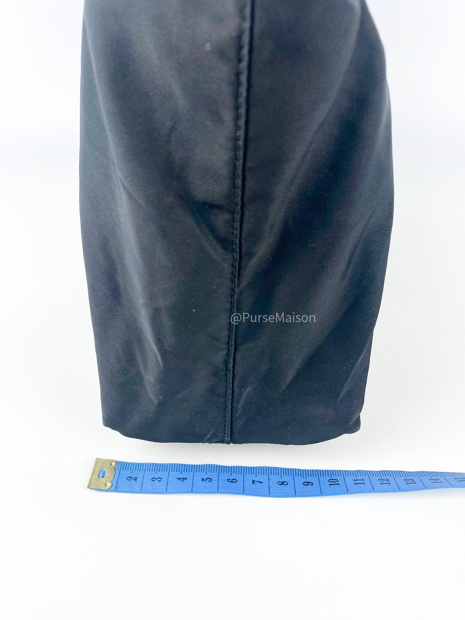Prada Black Nylon Hand Bag with Transparent Handle