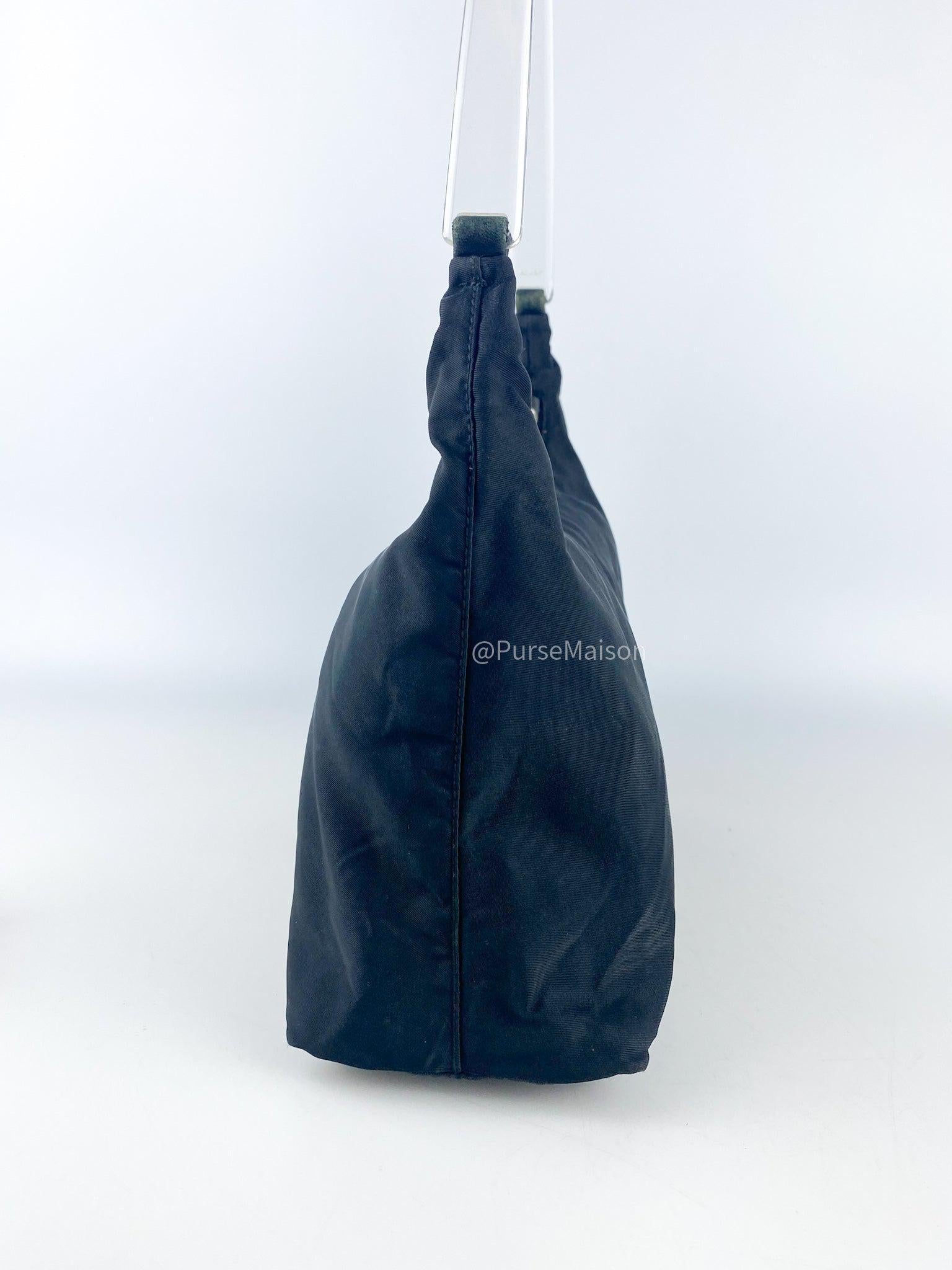 Prada Black Nylon Hand Bag with Transparent Handle