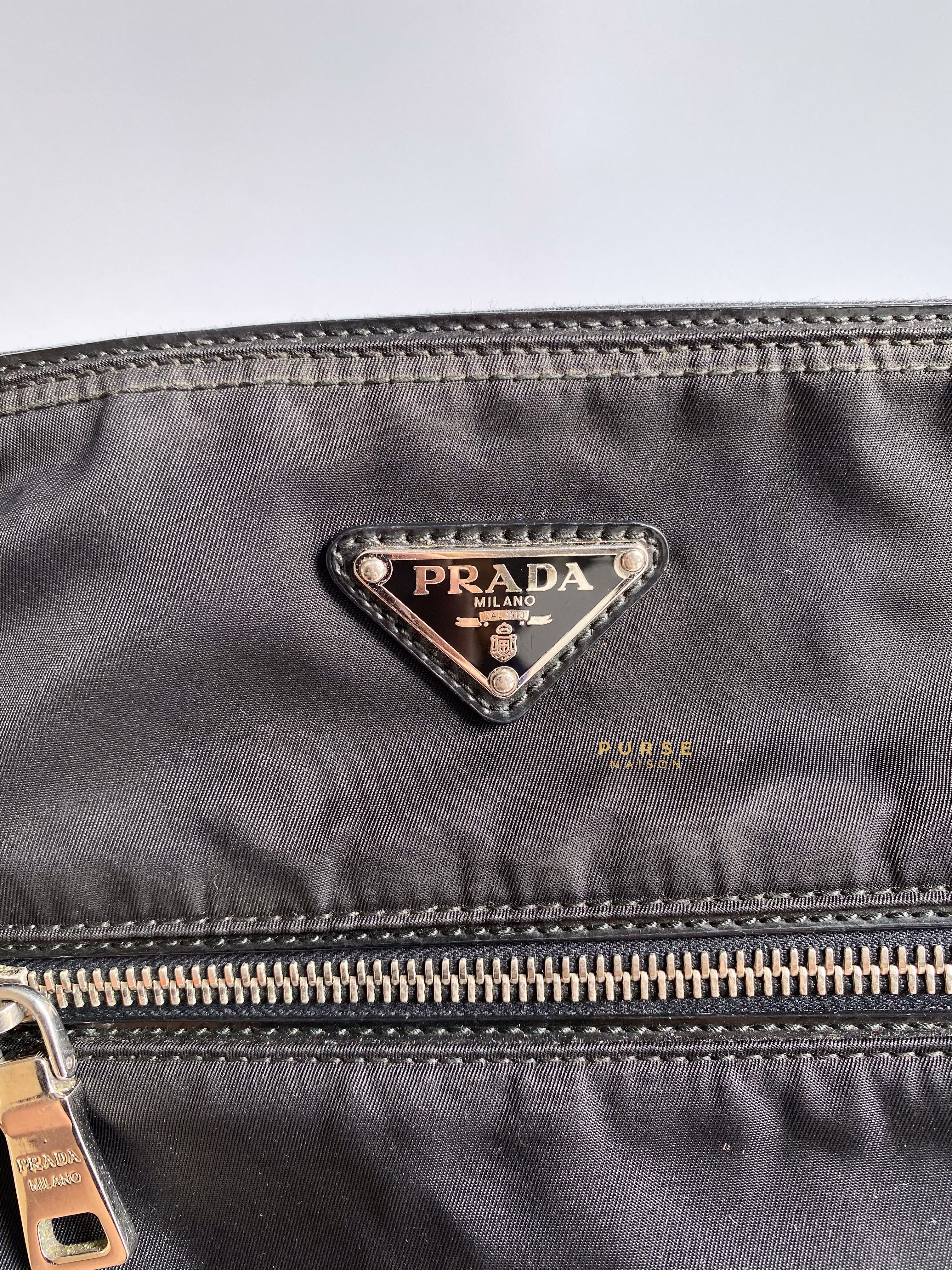Prada BT0715 Tessuto Nylon Messenger Crossbody Bag Nero | Purse Maison Luxury Bags Shop