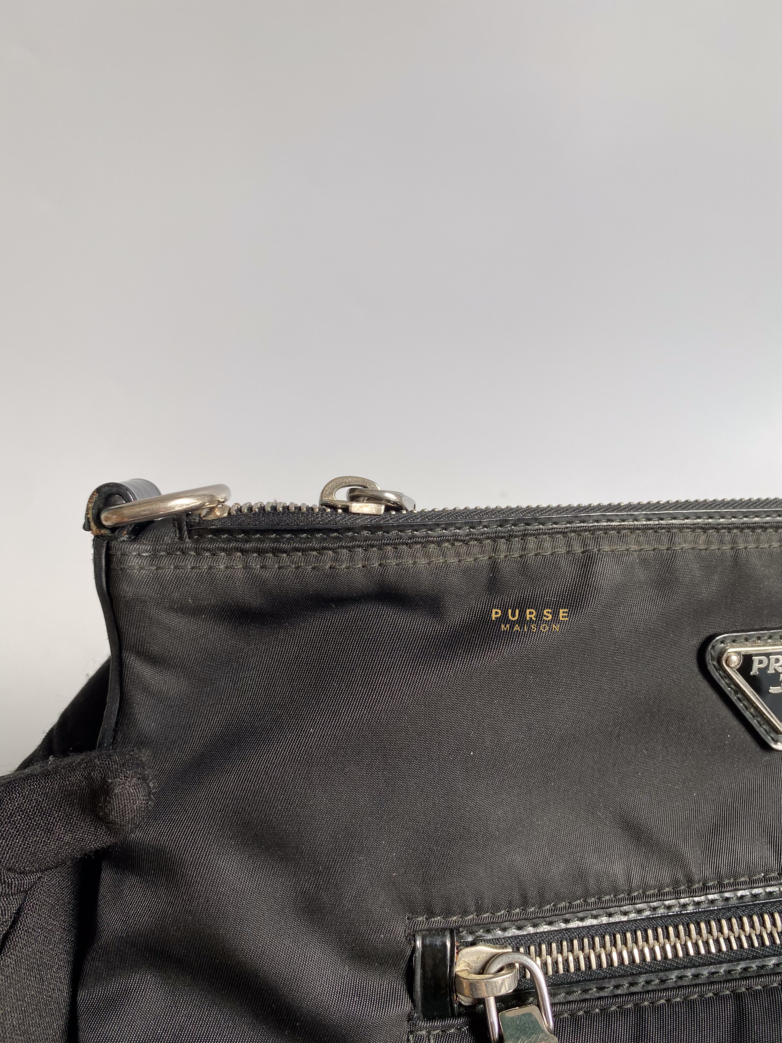 Prada BT0715 Tessuto Nylon Messenger Crossbody Bag Nero | Purse Maison Luxury Bags Shop
