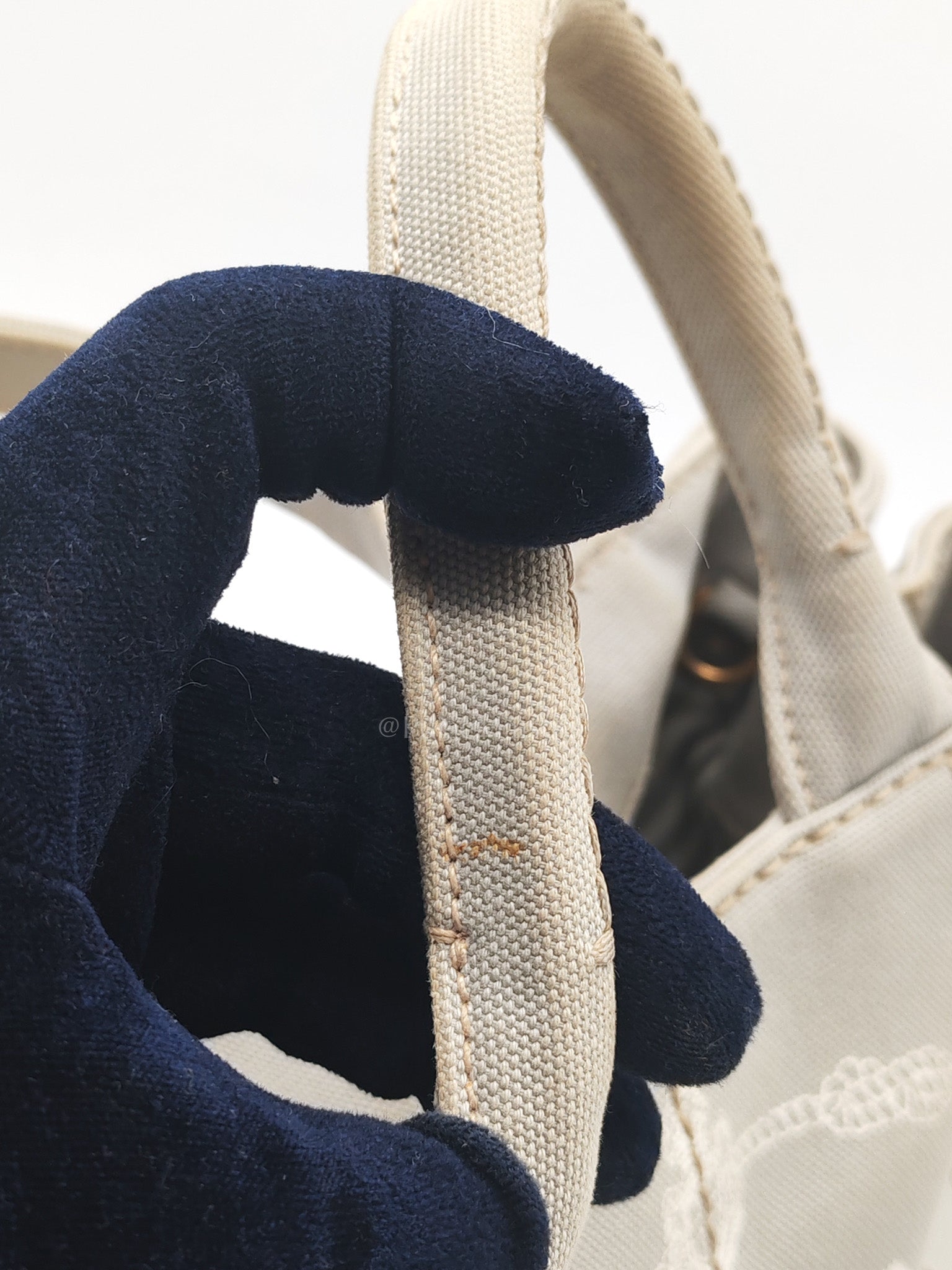 Canapa Canvas Small Tote Bag in Gray & Gold Hardware | Purse Maison Luxury Bags Shop