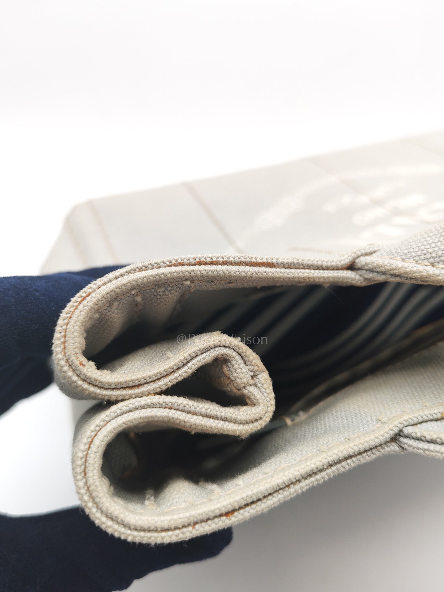 Canapa Canvas Small Tote Bag in Gray & Gold Hardware | Purse Maison Luxury Bags Shop