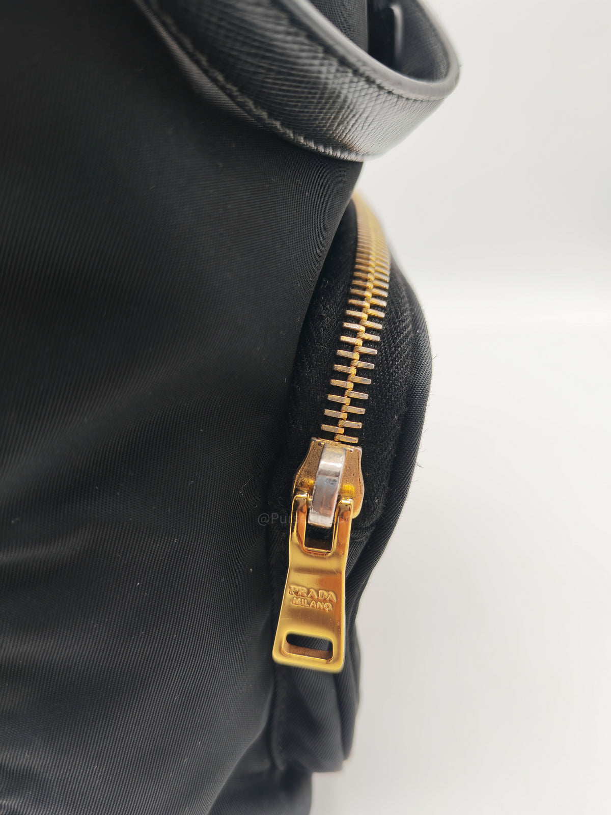 Prada Duet Re-Nylon bucket Bag Small in Black Tessuto Nylon and Gold Hardware | Purse Maison Luxury Bags Shop