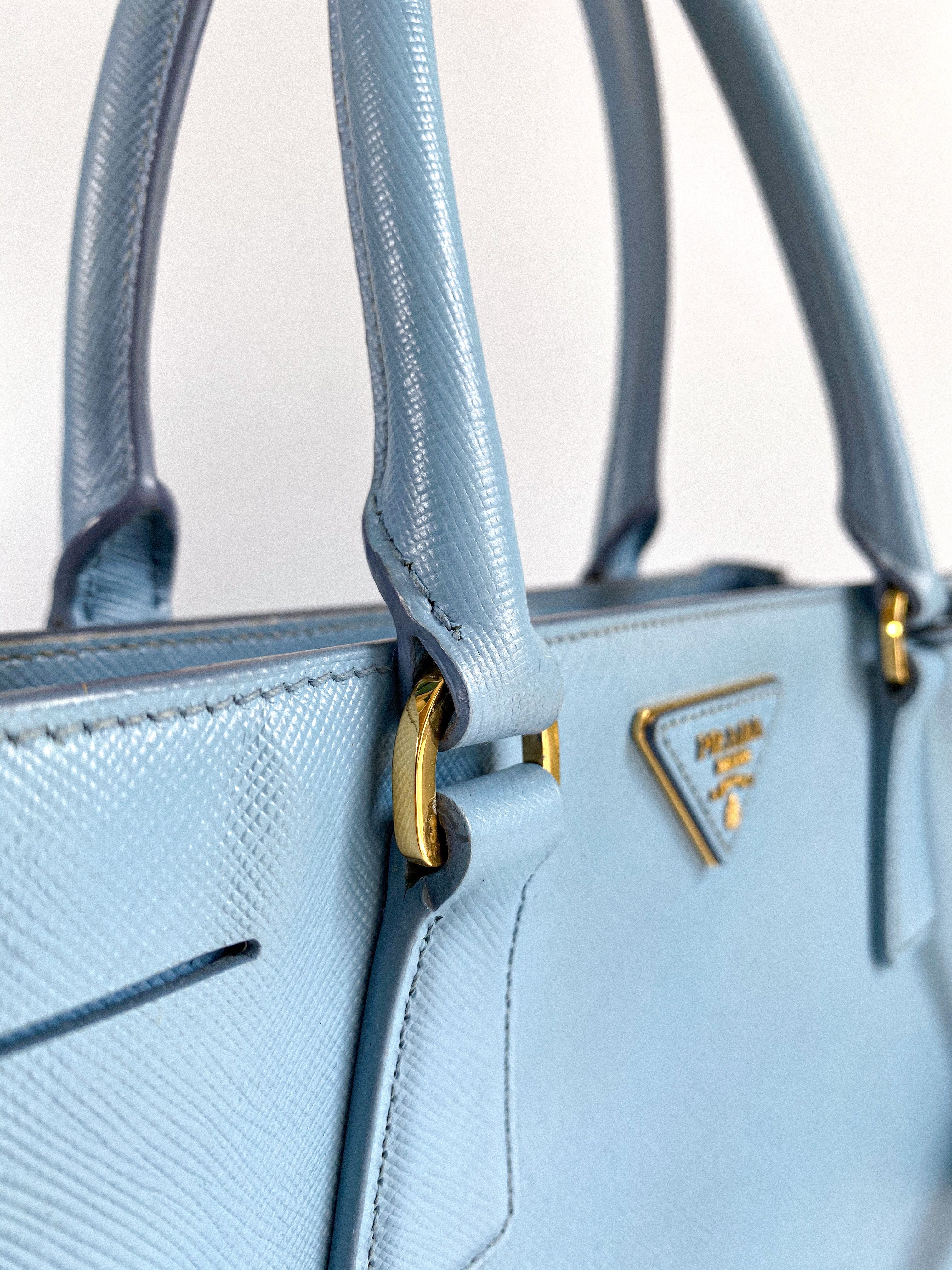 Prada Galleria 1BA874 Single Zip Medium Light Blue (Astrale) Saffiano Lux Bag