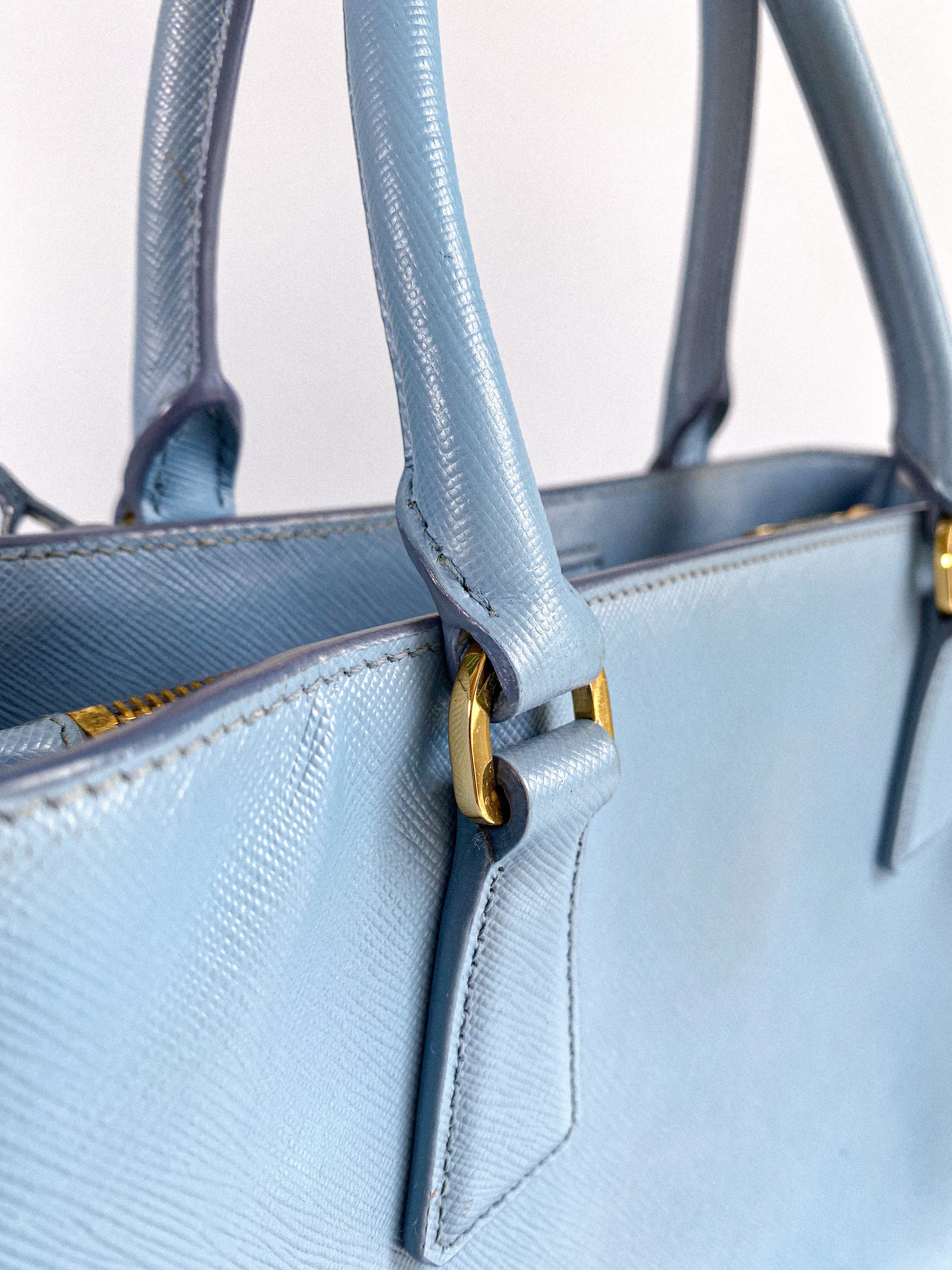 Prada Galleria 1BA874 Single Zip Medium Light Blue (Astrale) Saffiano Lux Bag