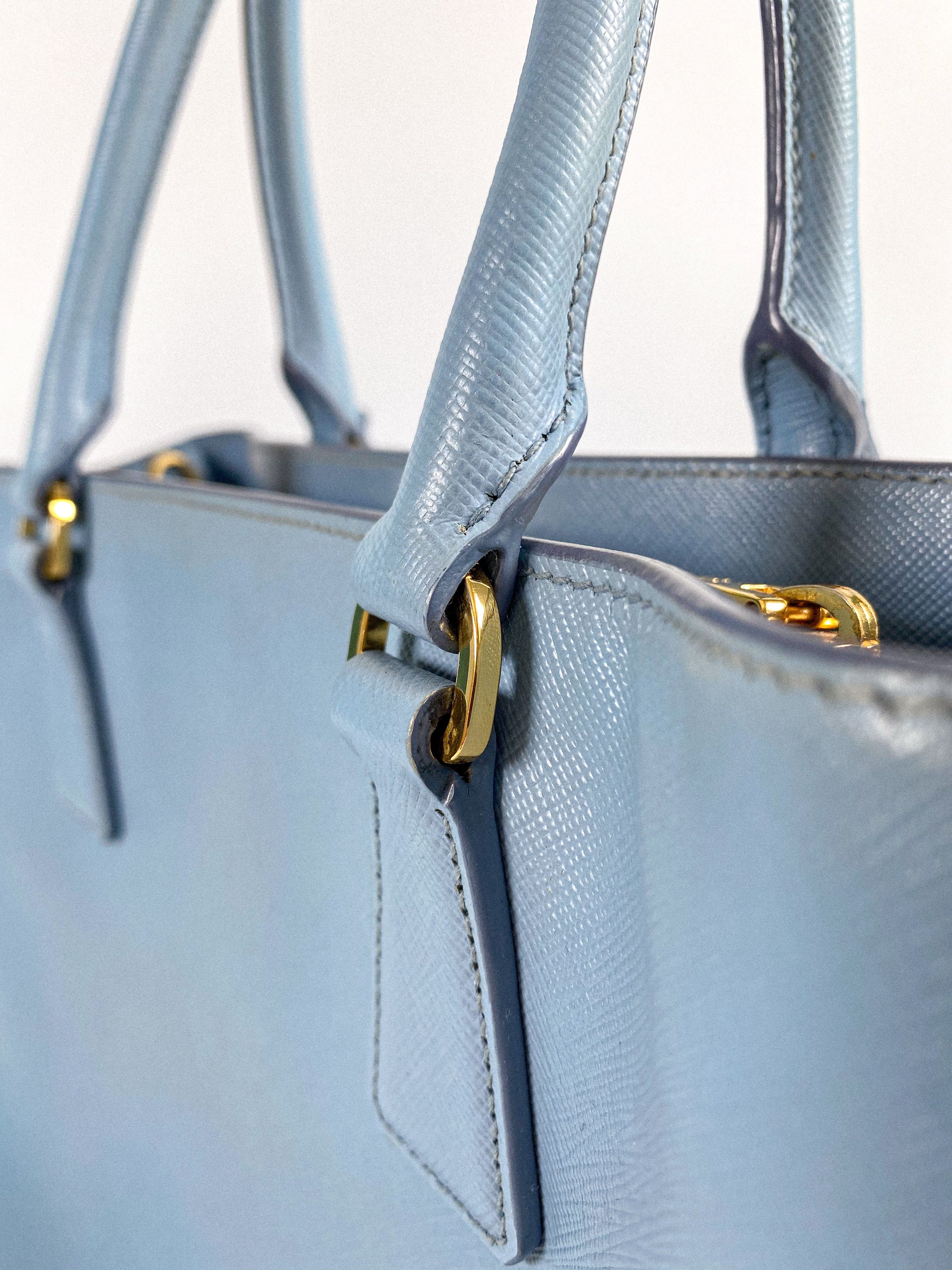 Prada Galleria 1BA874 Single Zip Medium Light Blue (Astrale) Saffiano Lux Bag
