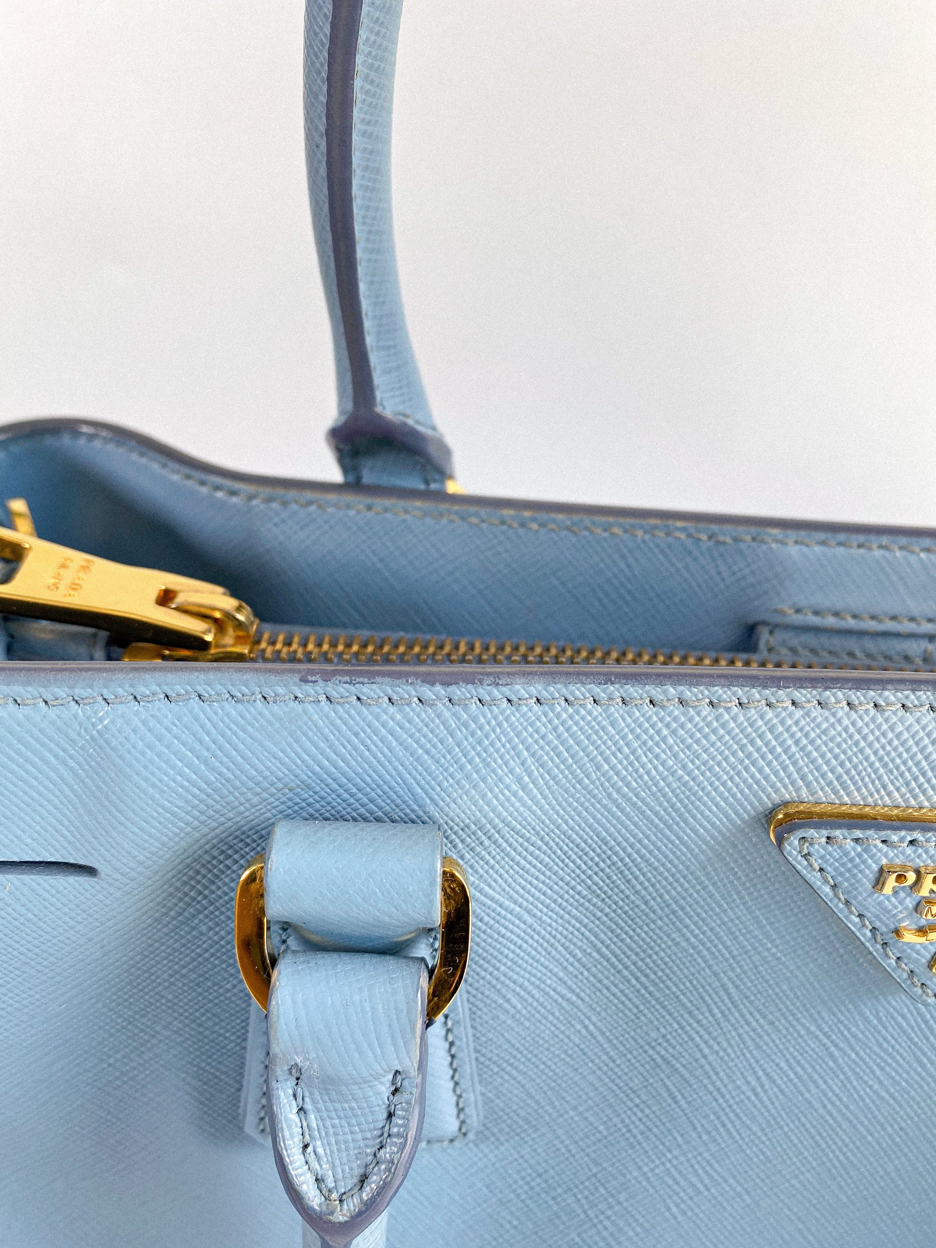 Prada Galleria 1BA874 Single Zip Medium Light Blue (Astrale) Saffiano Lux Bag
