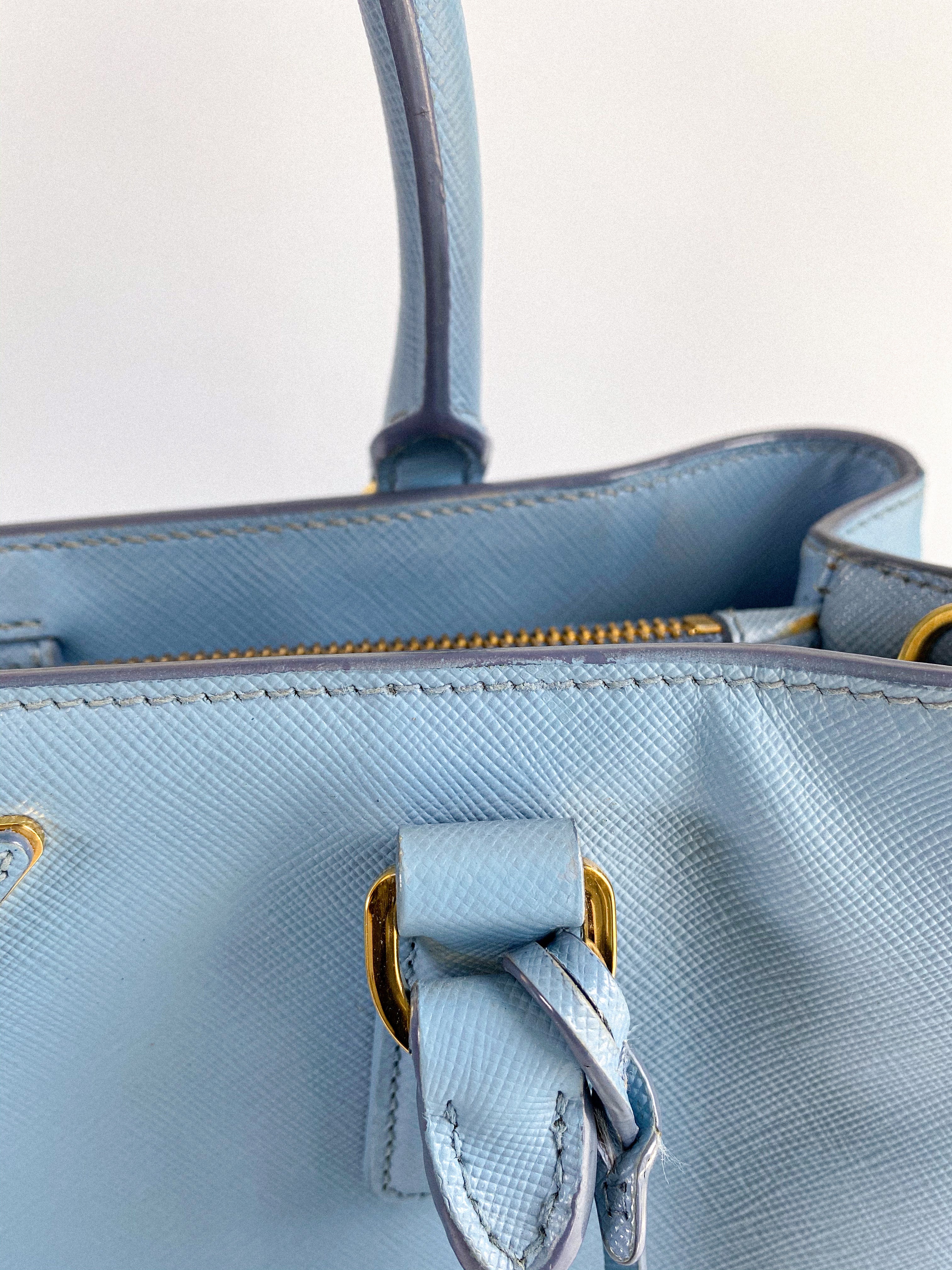 Prada Galleria 1BA874 Single Zip Medium Light Blue (Astrale) Saffiano Lux Bag