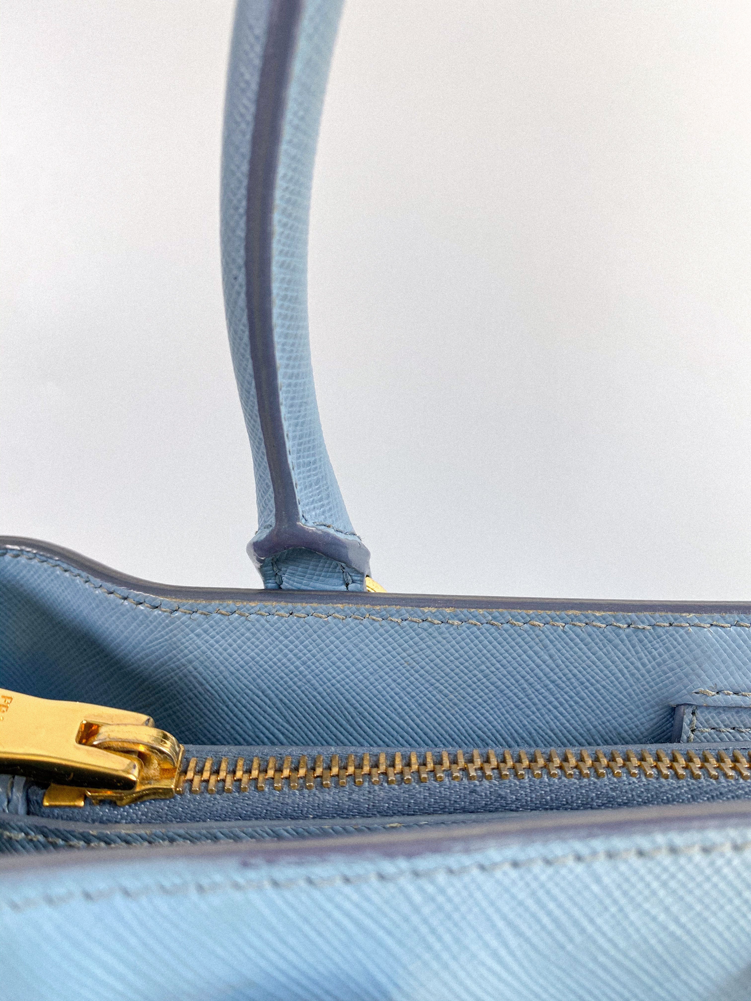 Prada Galleria 1BA874 Single Zip Medium Light Blue (Astrale) Saffiano Lux Bag