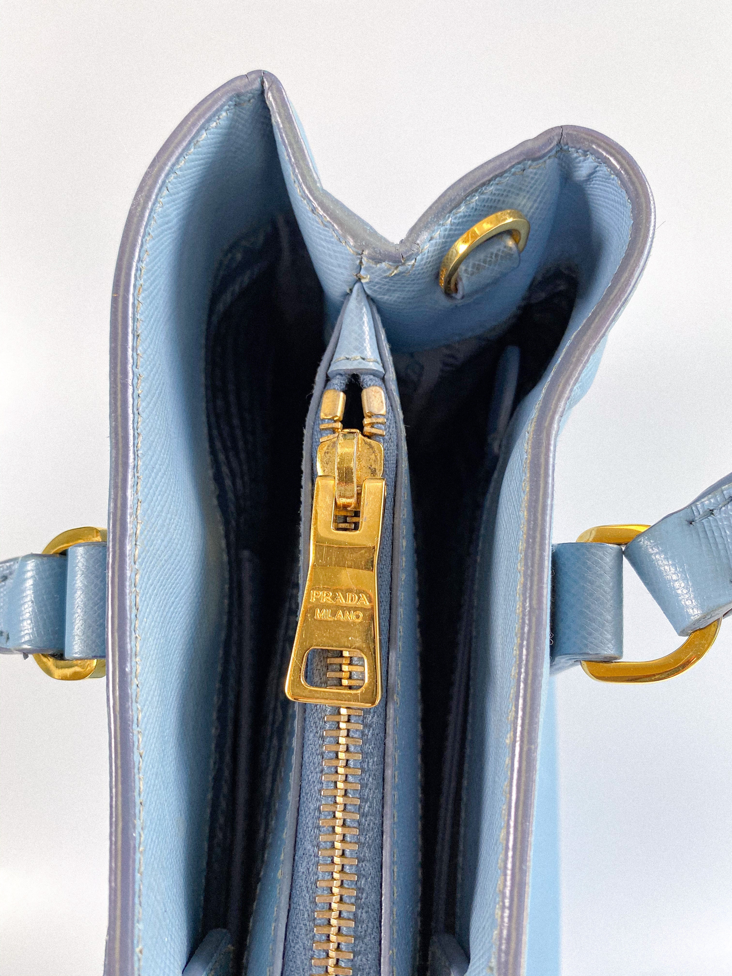 Prada Galleria 1BA874 Single Zip Medium Light Blue (Astrale) Saffiano Lux Bag