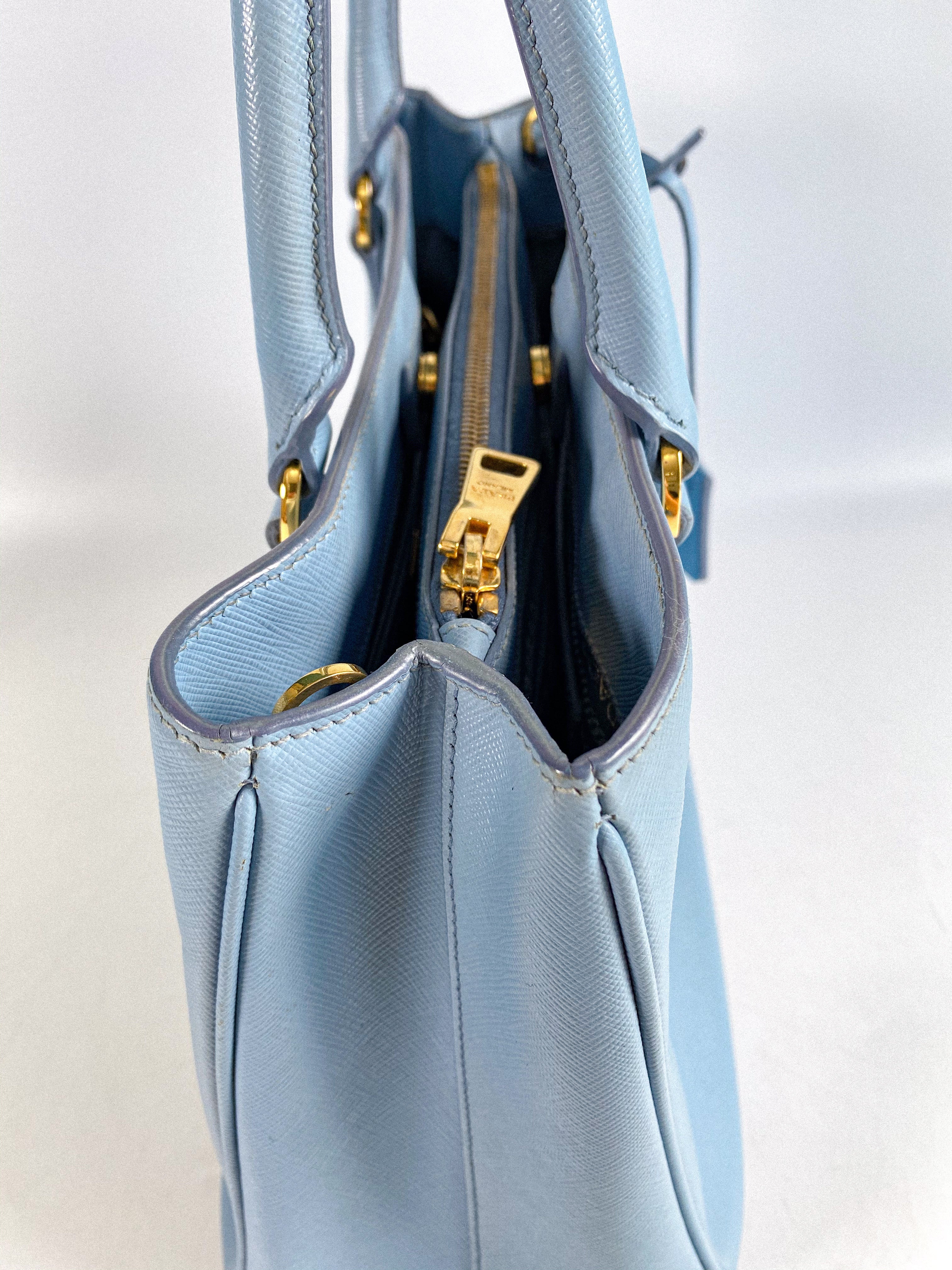 Prada Galleria 1BA874 Single Zip Medium Light Blue (Astrale) Saffiano Lux Bag
