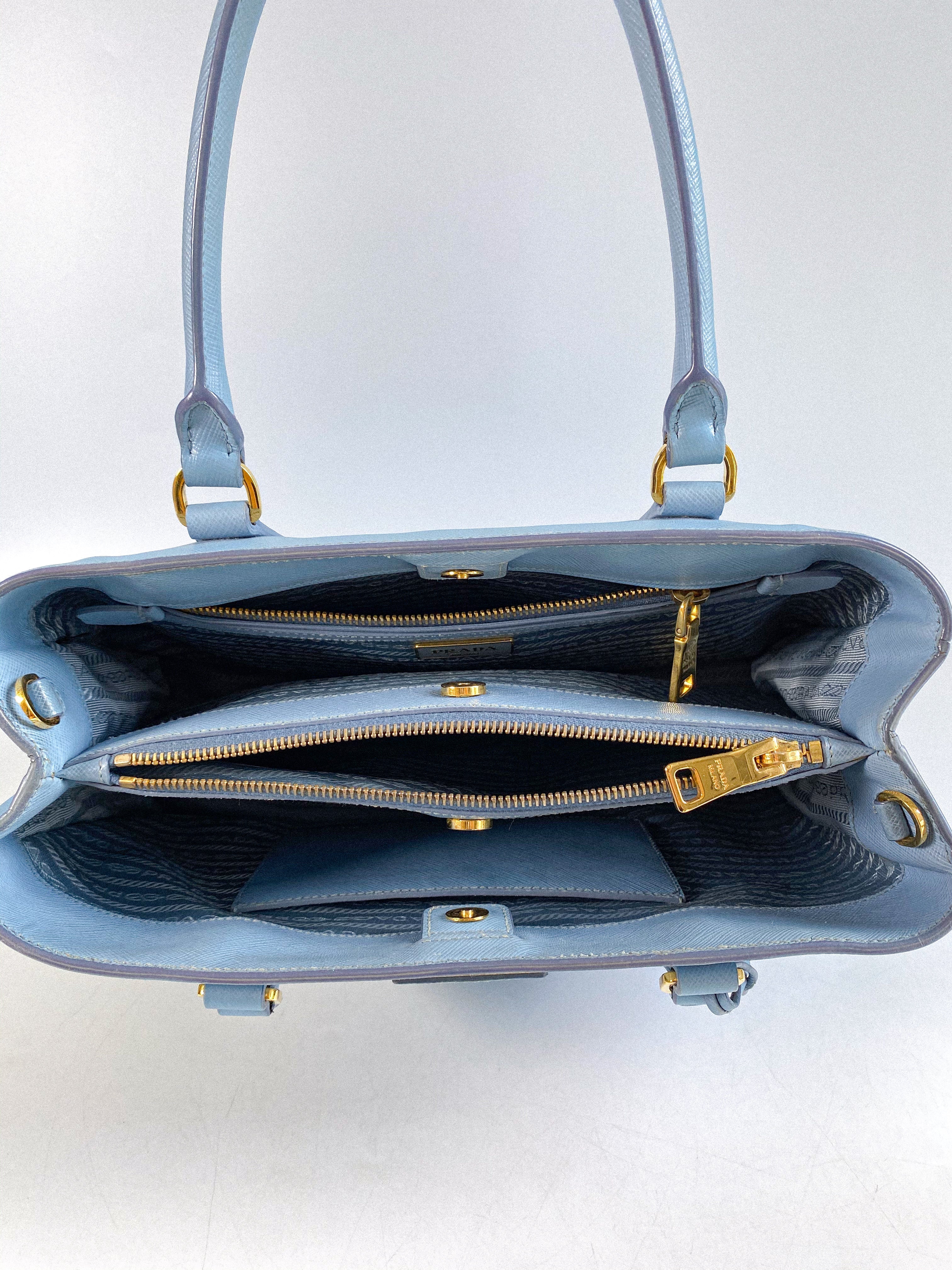 Prada Galleria 1BA874 Single Zip Medium Light Blue (Astrale) Saffiano Lux Bag