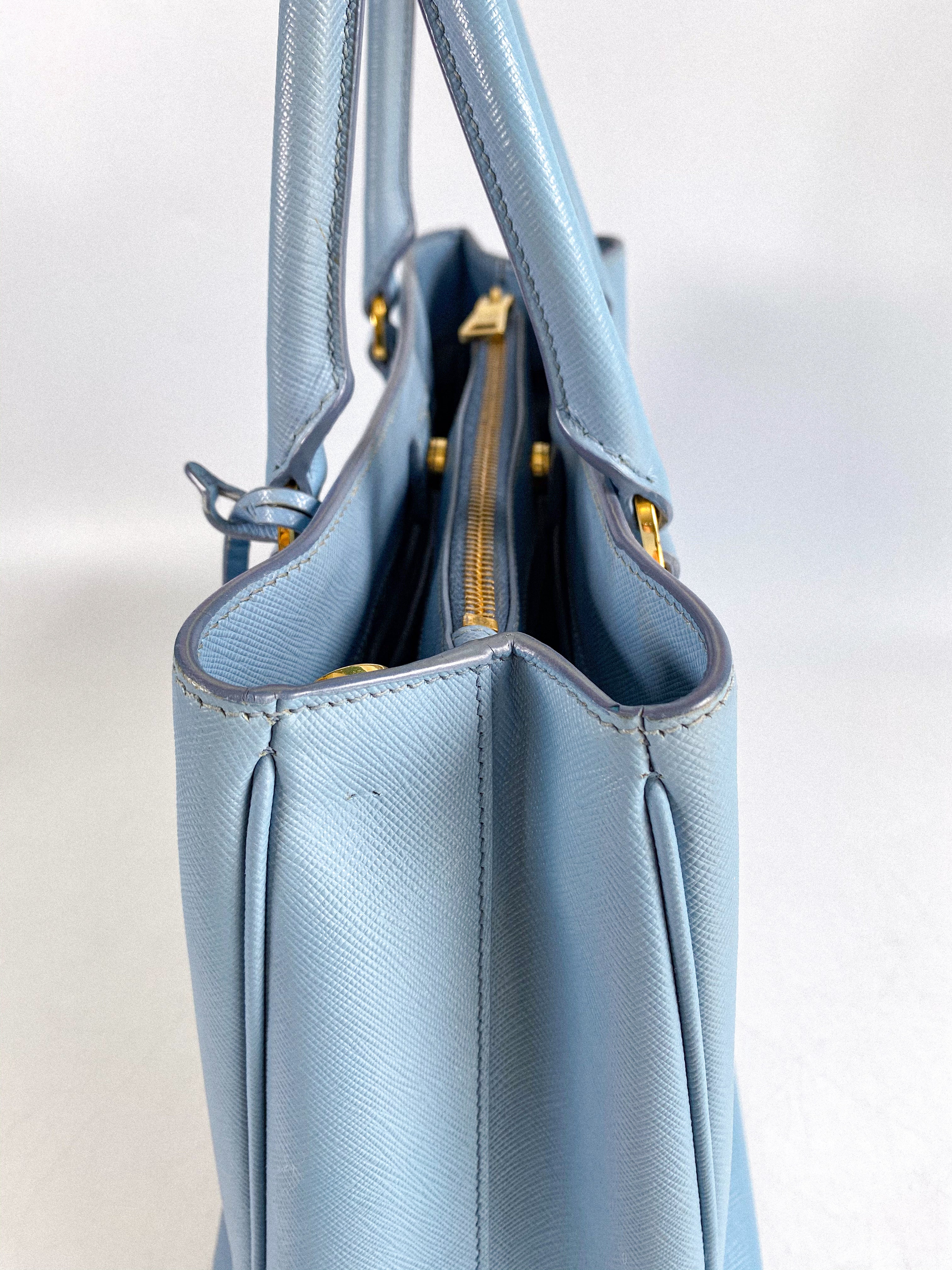 Prada Galleria 1BA874 Single Zip Medium Light Blue (Astrale) Saffiano Lux Bag