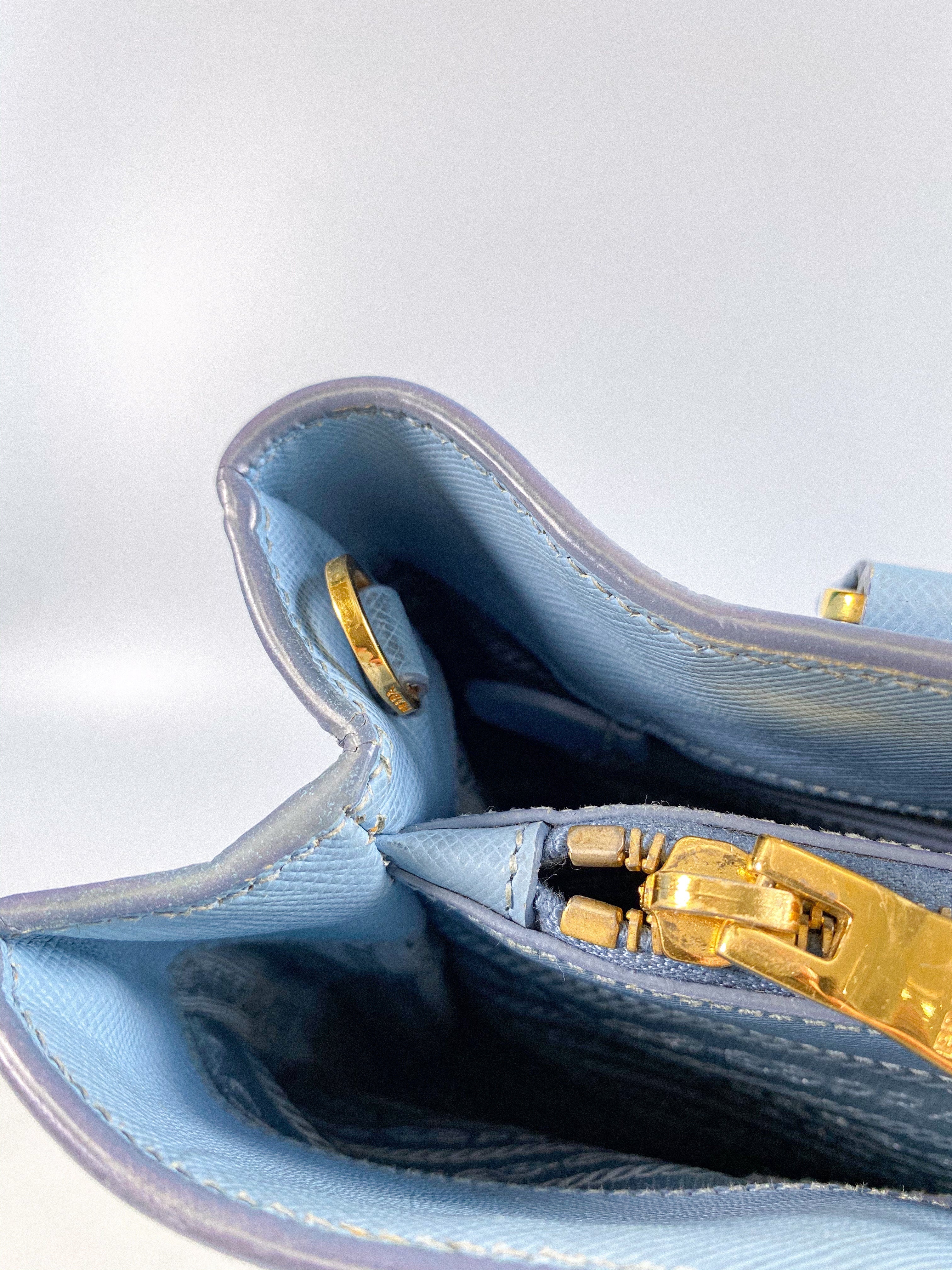 Prada Galleria 1BA874 Single Zip Medium Light Blue (Astrale) Saffiano Lux Bag