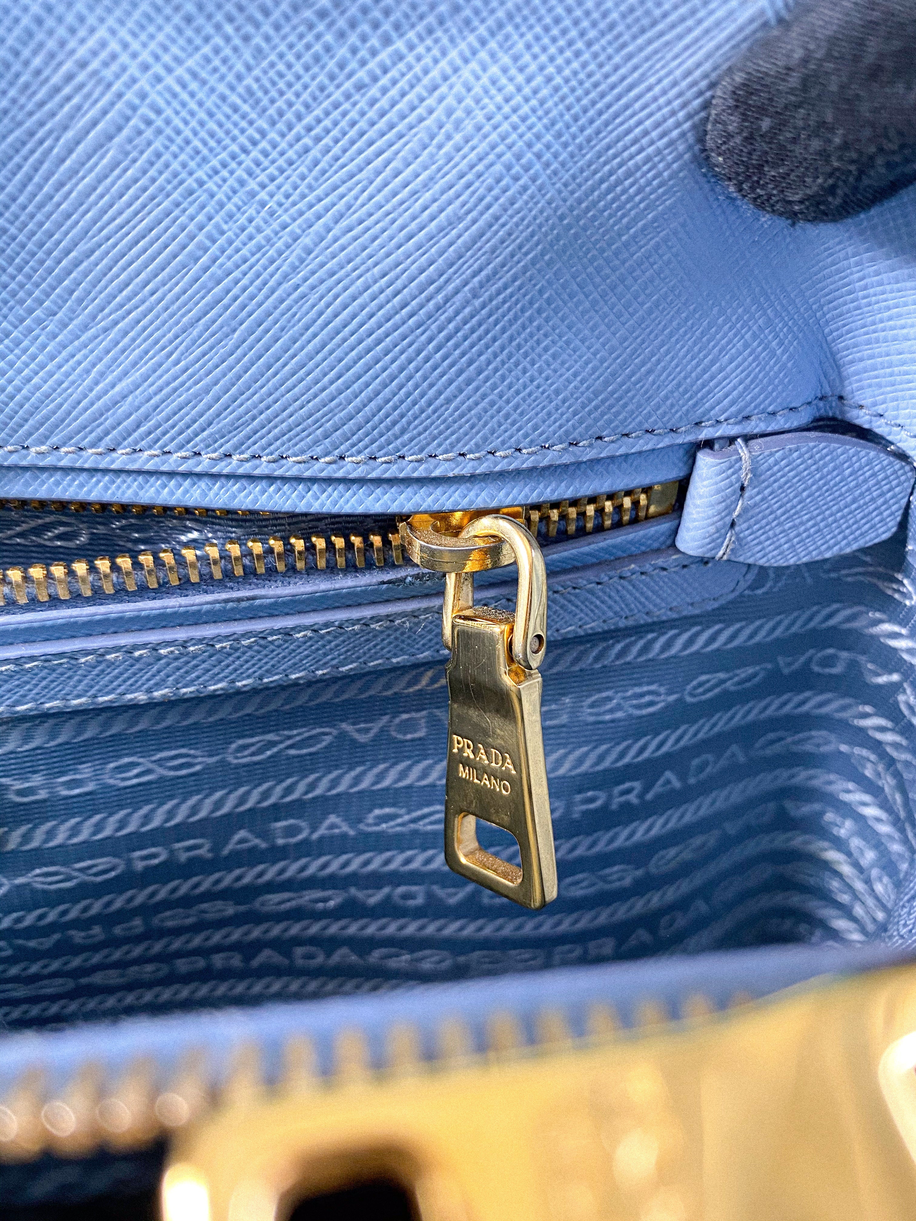 Prada Galleria 1BA874 Single Zip Medium Light Blue (Astrale) Saffiano Lux Bag