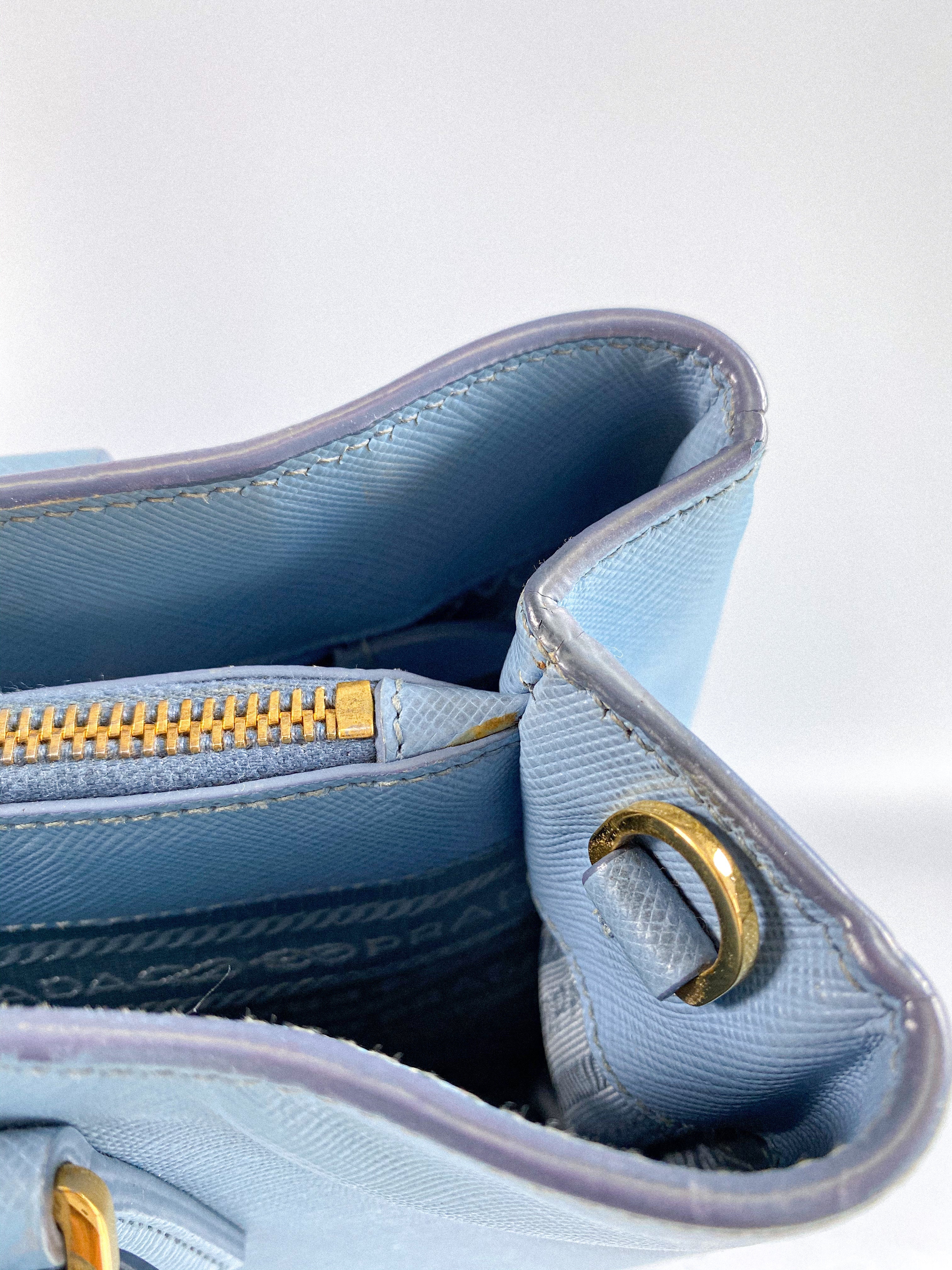 Prada Galleria 1BA874 Single Zip Medium Light Blue (Astrale) Saffiano Lux Bag