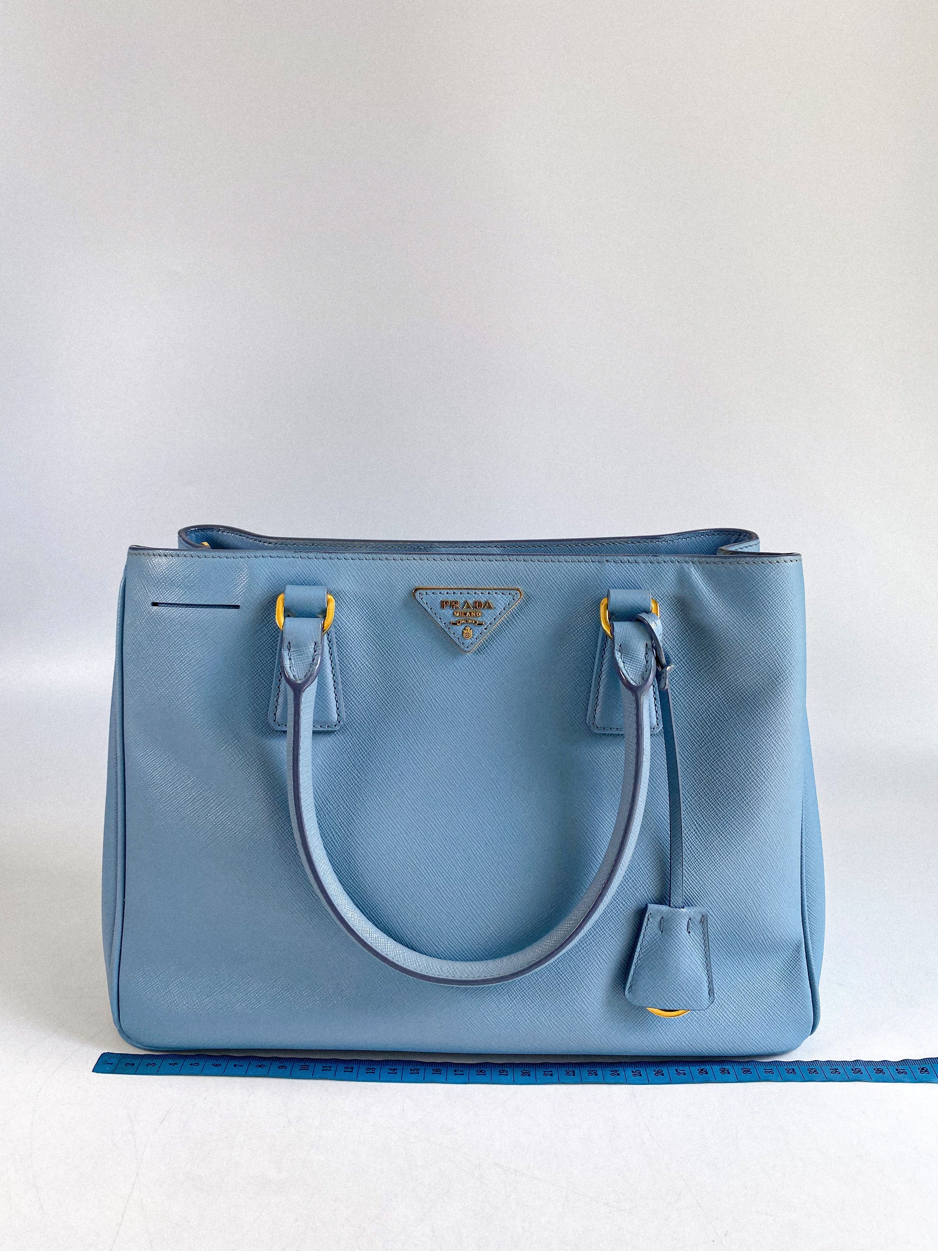 Prada Galleria 1BA874 Single Zip Medium Light Blue (Astrale) Saffiano Lux Bag