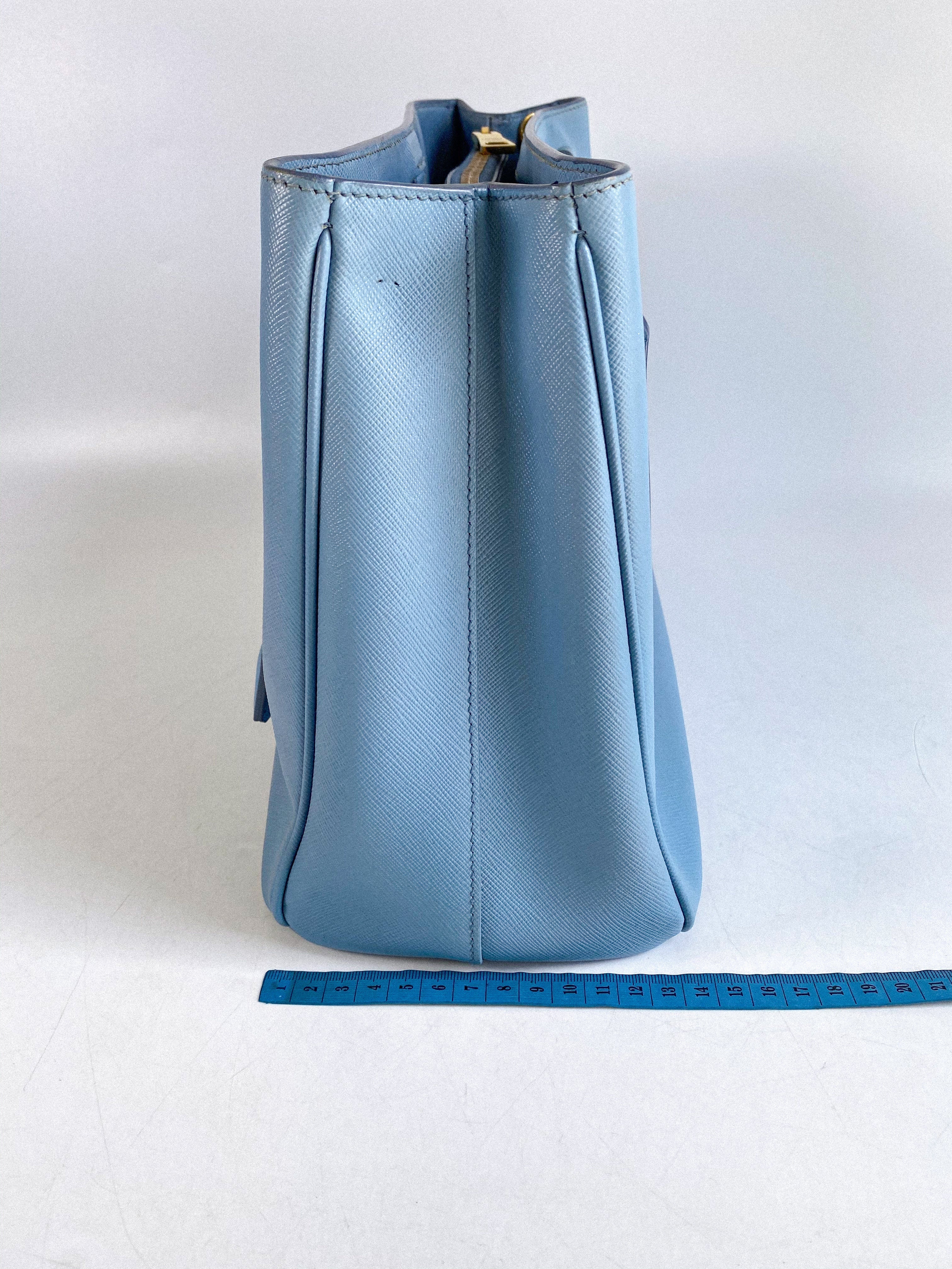 Prada Galleria 1BA874 Single Zip Medium Light Blue (Astrale) Saffiano Lux Bag