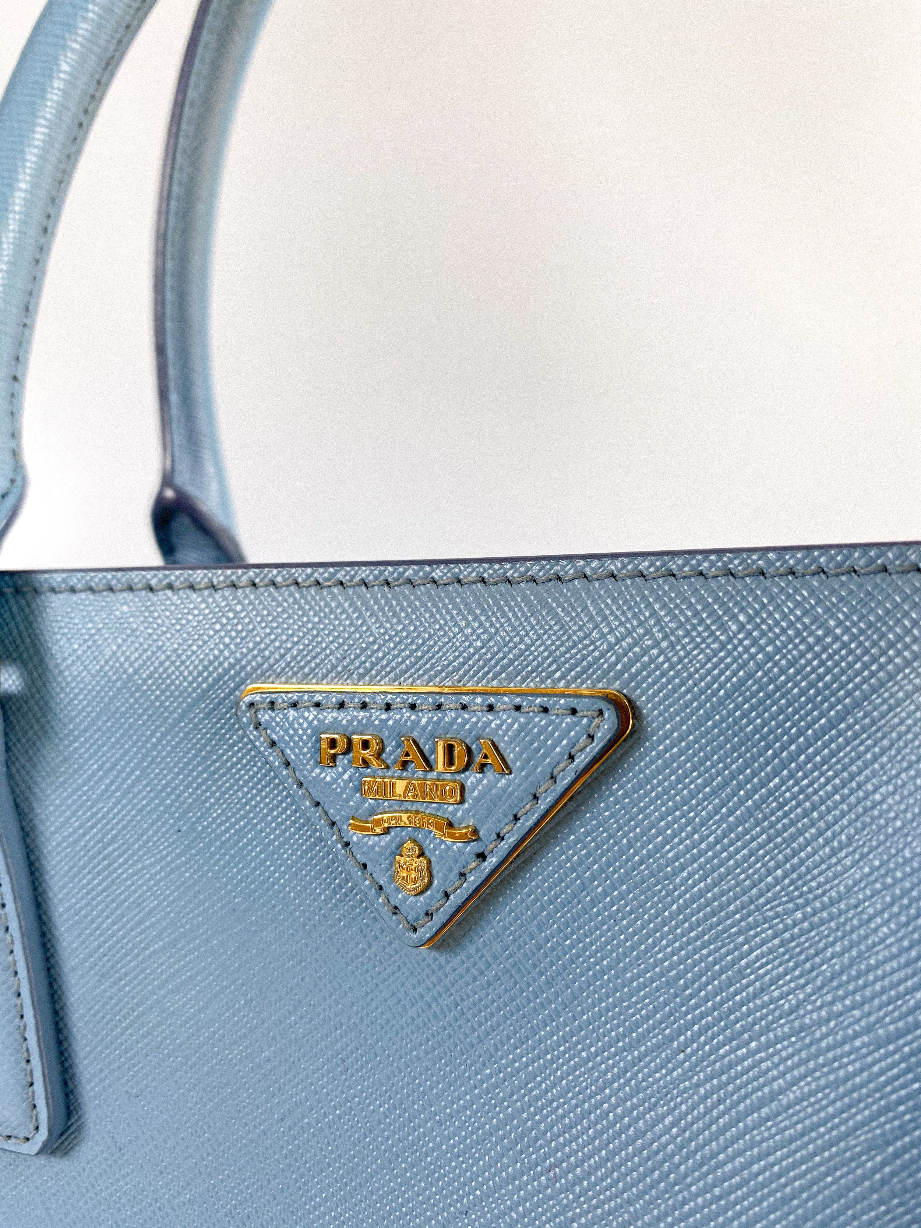 Prada Galleria 1BA874 Single Zip Medium Light Blue (Astrale) Saffiano Lux Bag