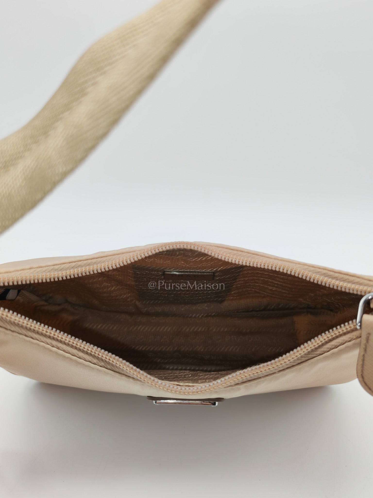 Re-Edition 2000 Mini Bag in Beige Tessuto Nylon Canvas | Purse Maison Luxury Bags Shop