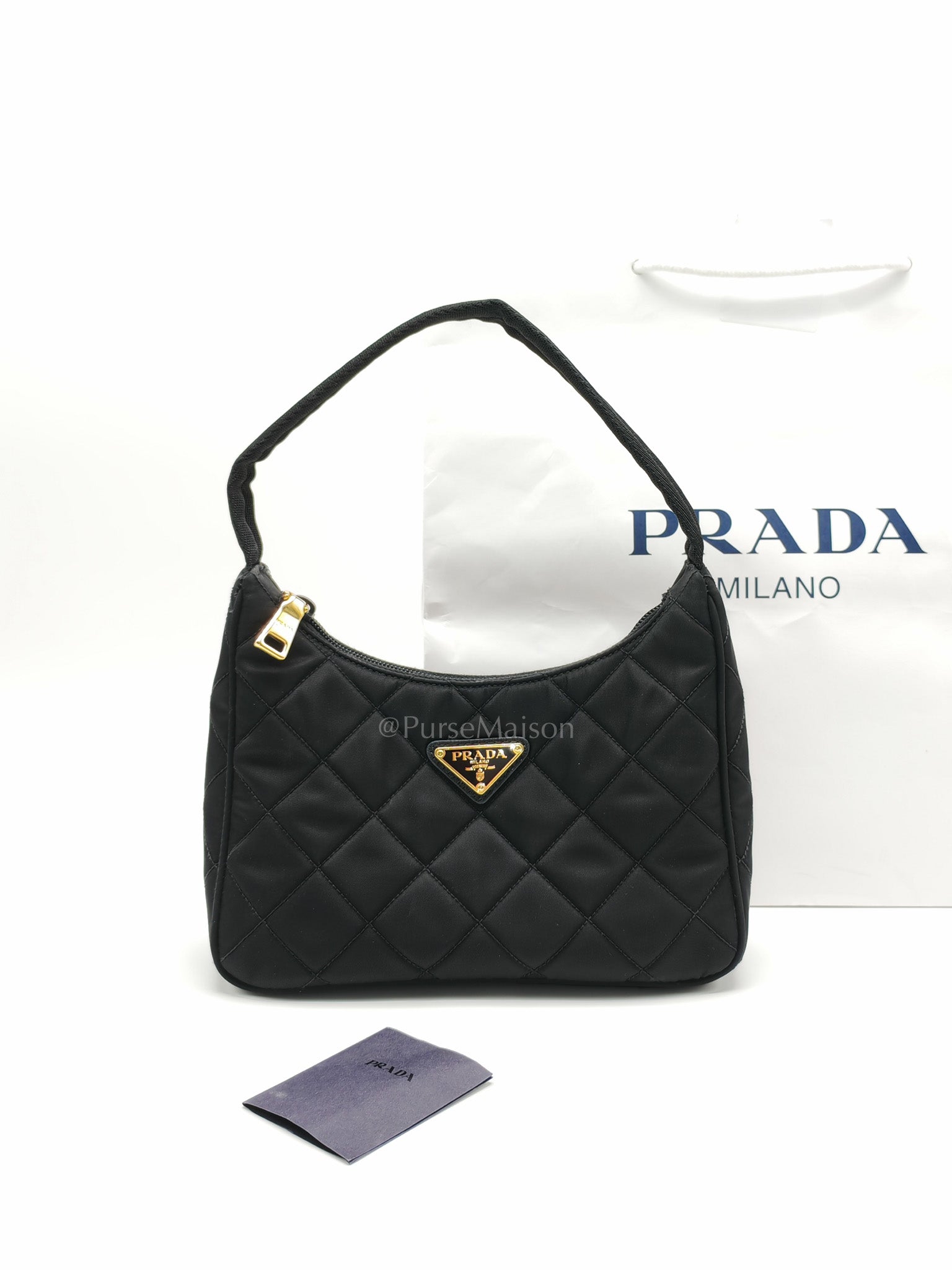 Prada Re-edition in Black Tessuto Nylon Quilted Canvas | Purse Maison Luxury Bags Shop