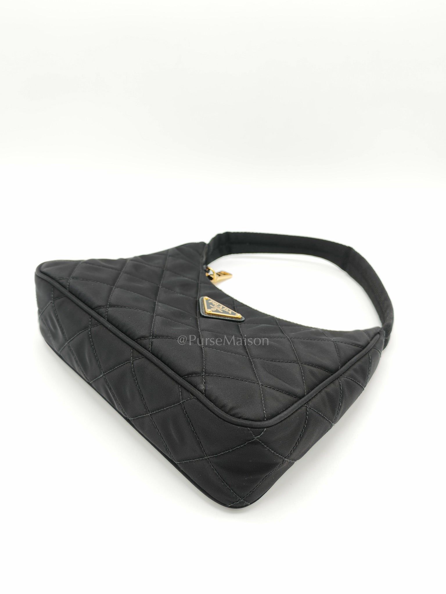 Prada Re-edition in Black Tessuto Nylon Quilted Canvas | Purse Maison Luxury Bags Shop
