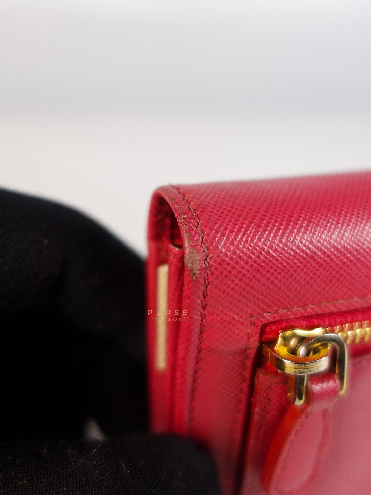 Saffiano Flap Long Wallet in Pink | Purse Maison Luxury Bags Shop