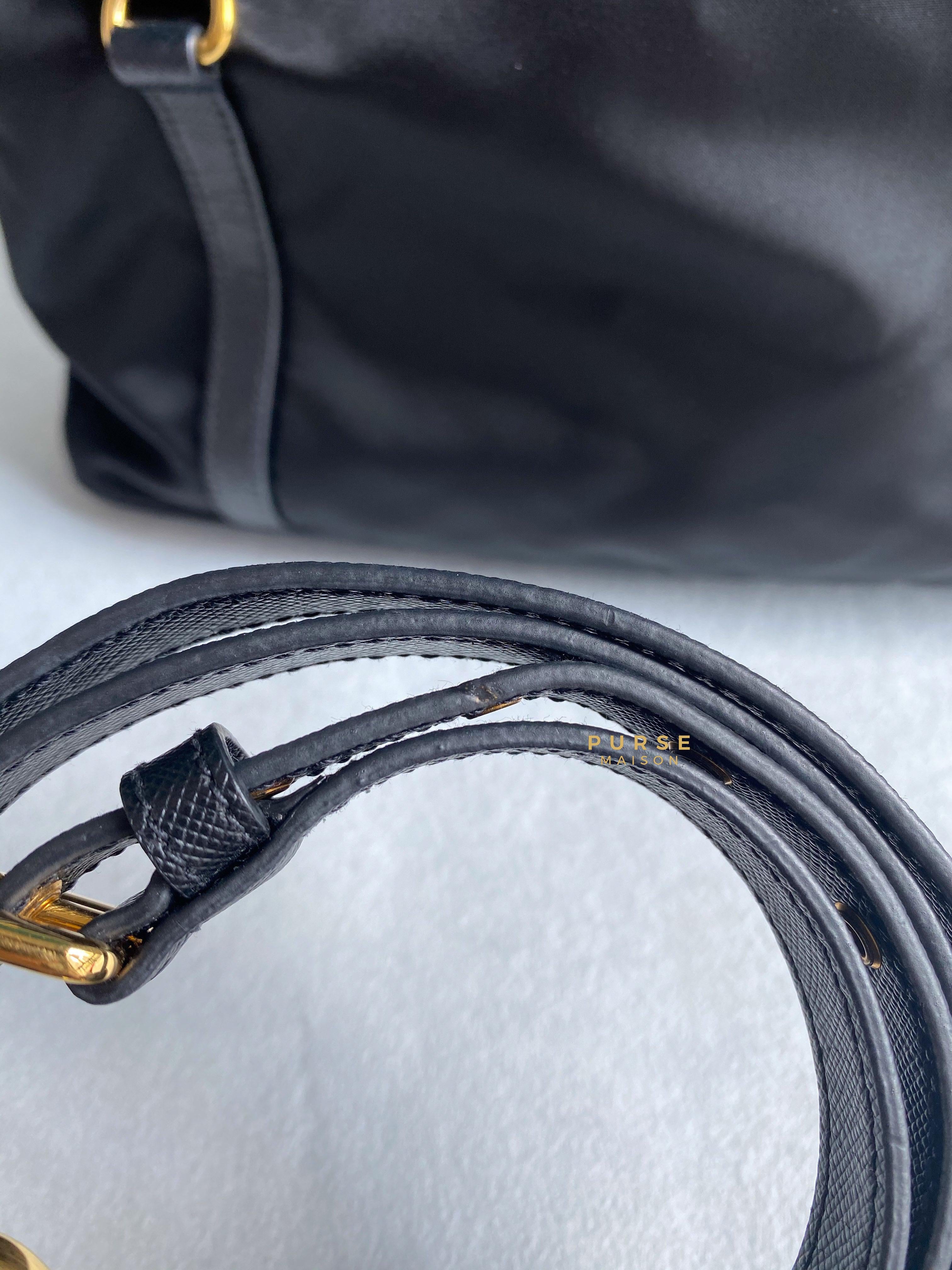 Prada Tessuto Saffiano Nylon Black Tote Bag | Purse Maison Luxury Bags Shop